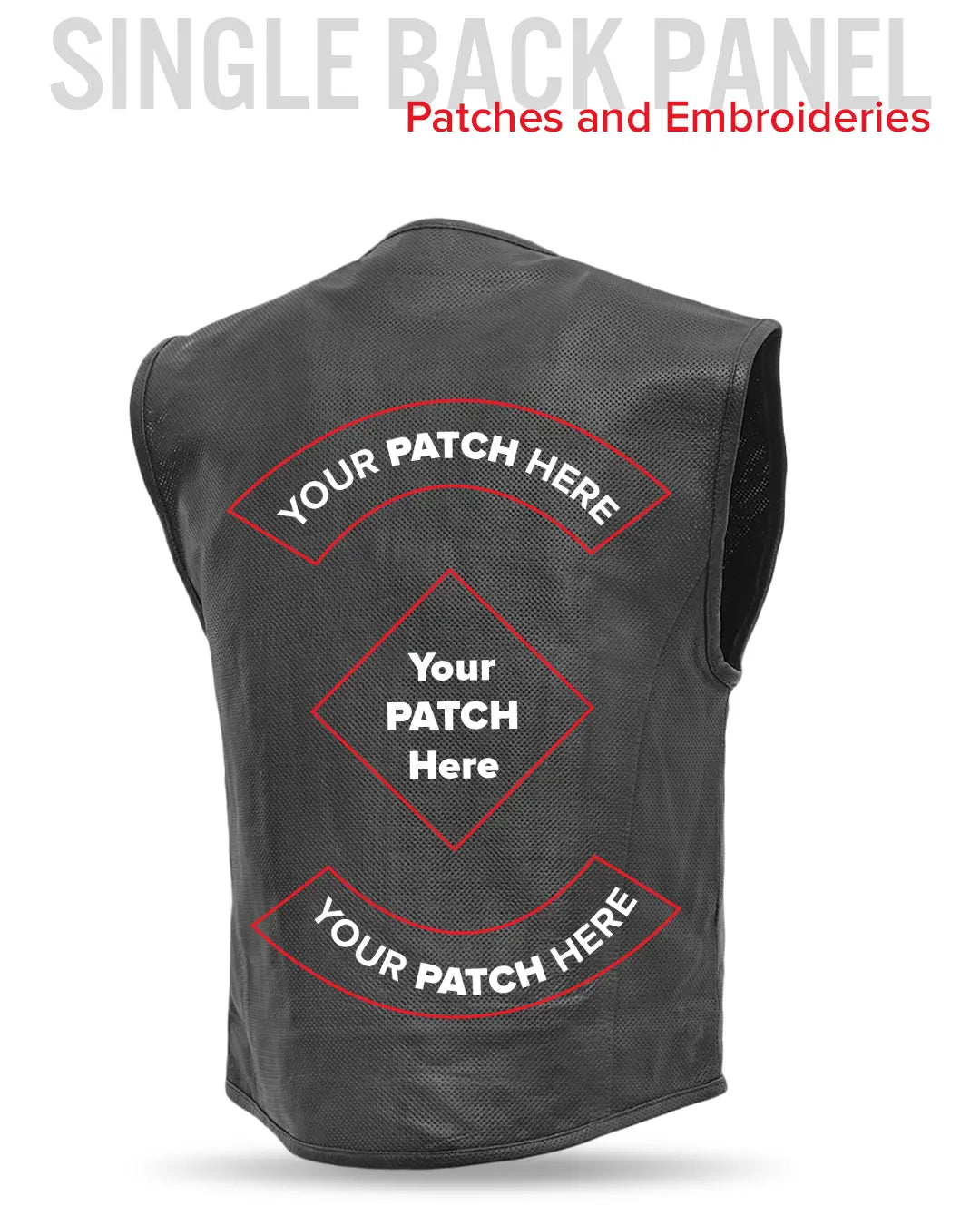 Raceway - Men's Motorcycle Perforated Leather Vest Men's Perforated Leather Vest Vests