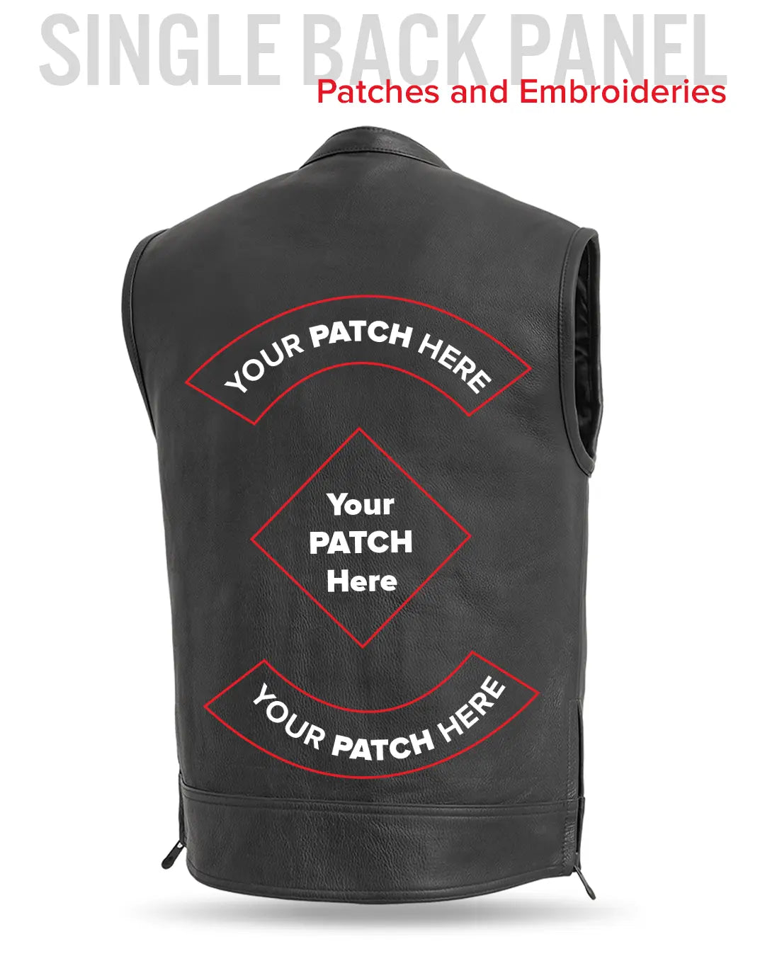 Rampage - Men's Motorcycle Leather Vest Men's Leather Vest Vests