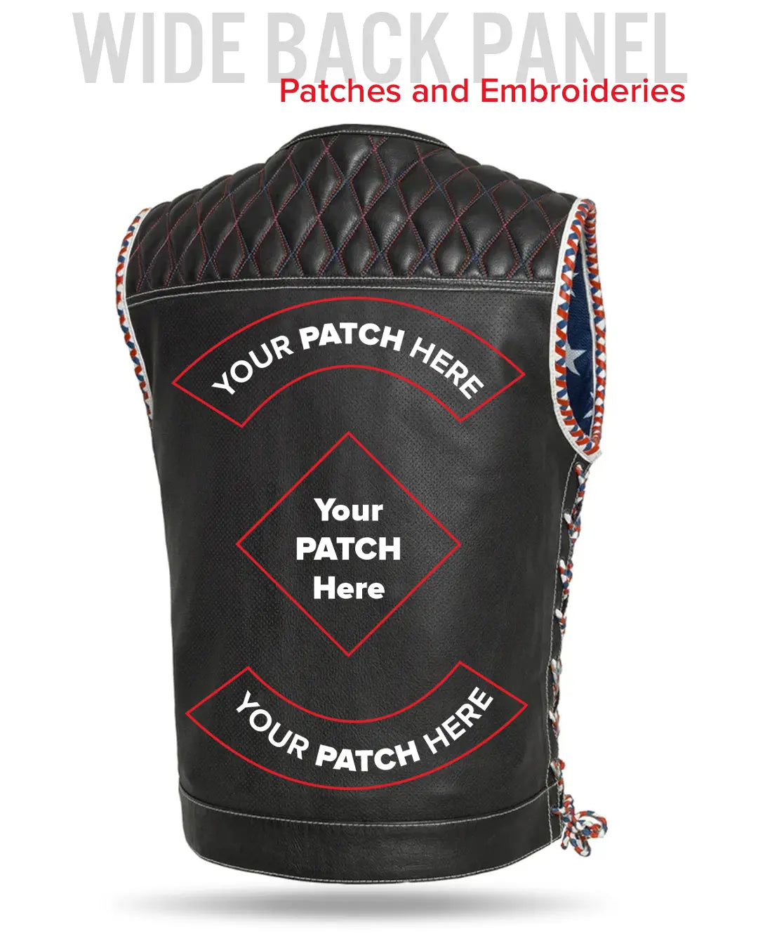 Captain Perforated Men's Motorcycle Leather Vest Men's Perforated Leather Vest Vests