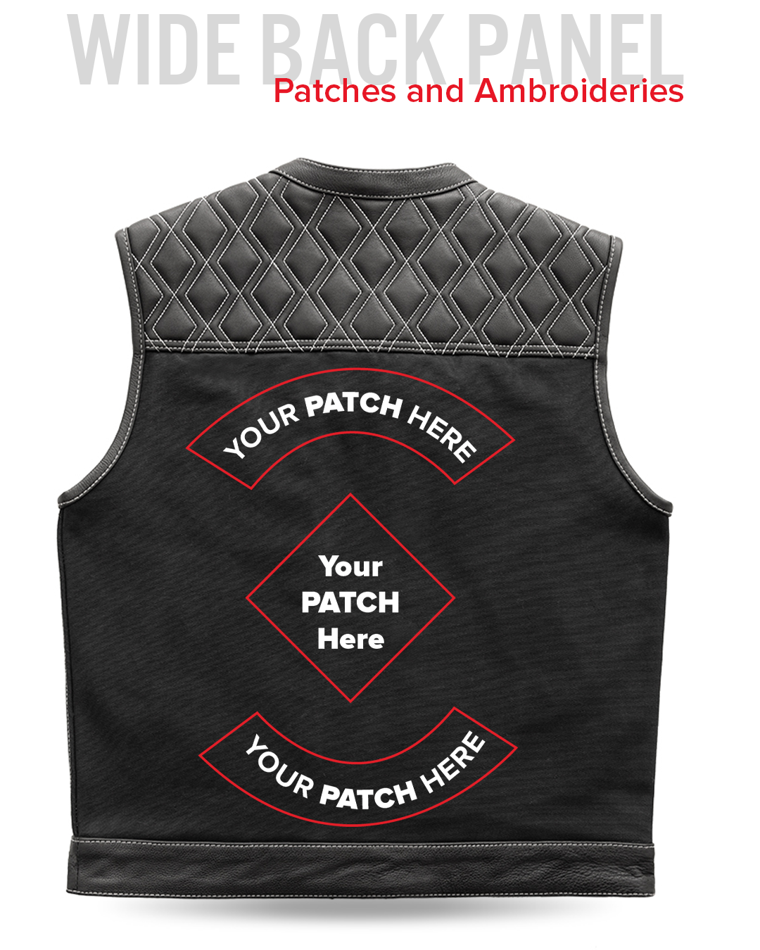 Hunt Club Motorcycle Leather Canvas Vest White Stitch Men's Canvas Vests Vests