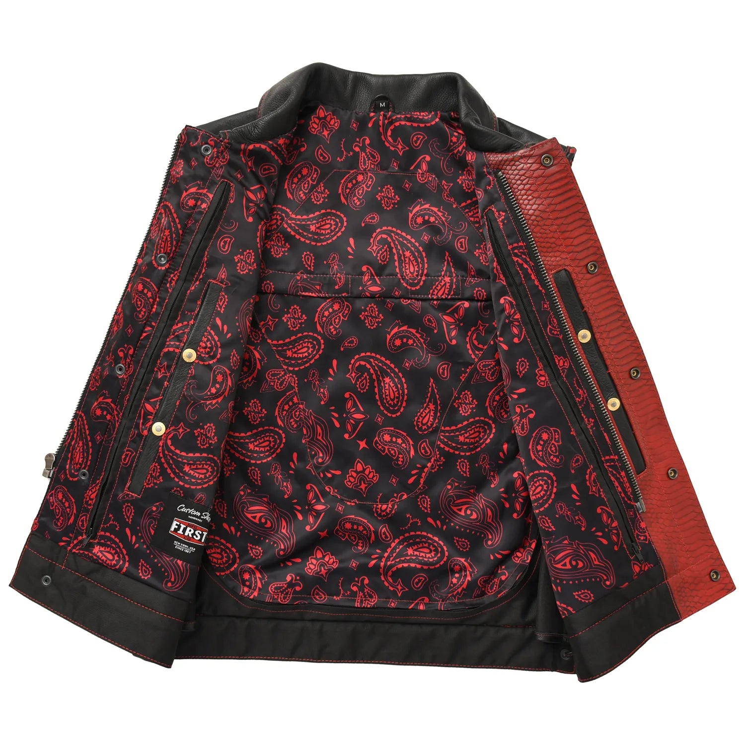 Kingsnake Men’s Motorcycle Leather Vest Men's Leather Vest Vests