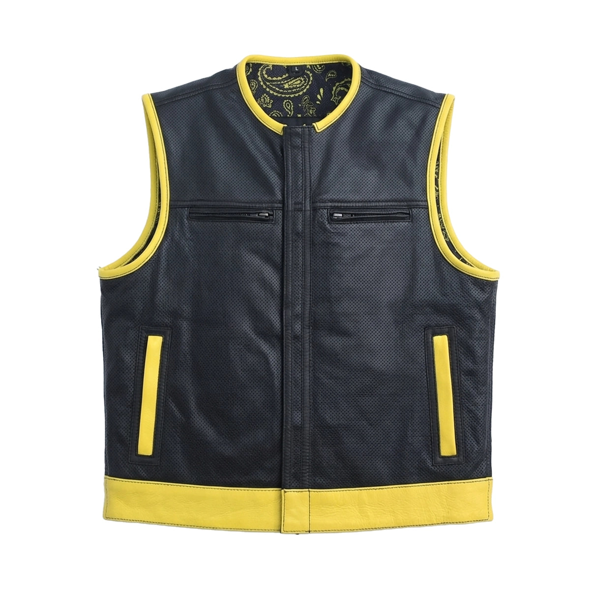 Burnline - Men’s Perforated Leather Motorcycle Vest Men's Leather Vest Vests