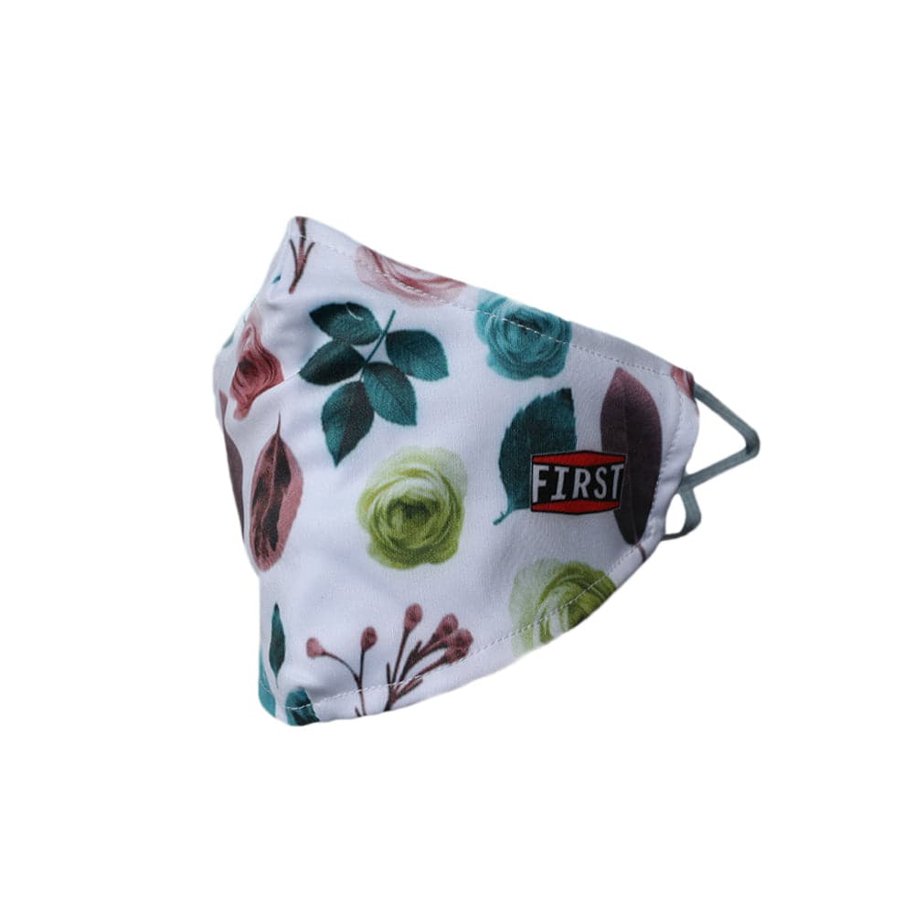 2-Ply Brown/Green Floral Reusable Non-Medical Breathable & Elastic Ear Bands Face Masks (5-Pcs Pack) Face Mask First Manufacturing Company