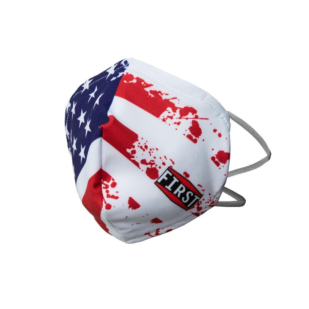 2-Ply Distressed USA Flag Reusable Non-Medical Breathable & Elastic Ear Bands Face Masks (5-Pcs Pack) Face Mask Accessories