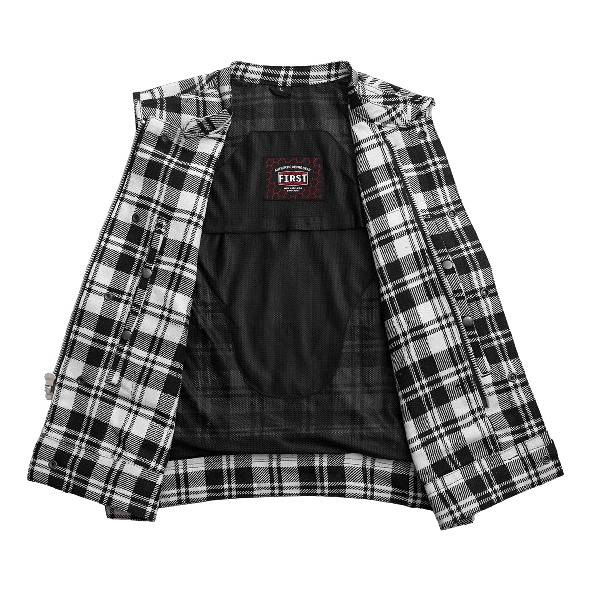 Sharp Shooter Moto Men's Canvas Vest - Recycled Men's Canvas Vests Vests