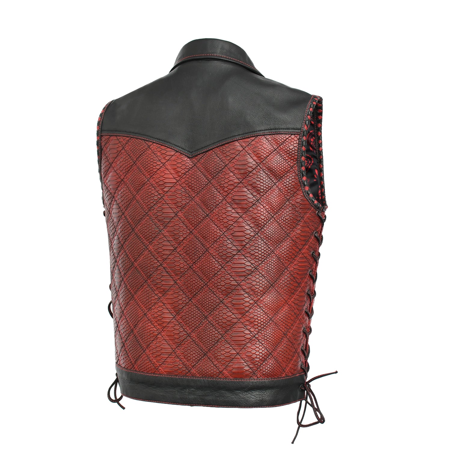 Kingsnake Men’s Motorcycle Leather Vest Men's Leather Vest Vests
