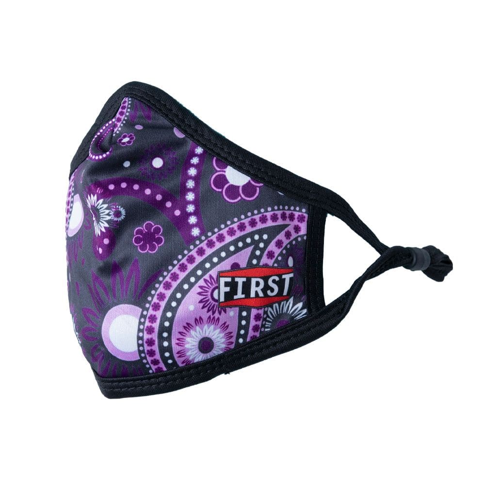 3-Ply Black/Purple Bandana Reusable Non-Medical Breathable & adjustable Ear Loops Face Masks (5-Pcs Pack) Face Mask Accessories