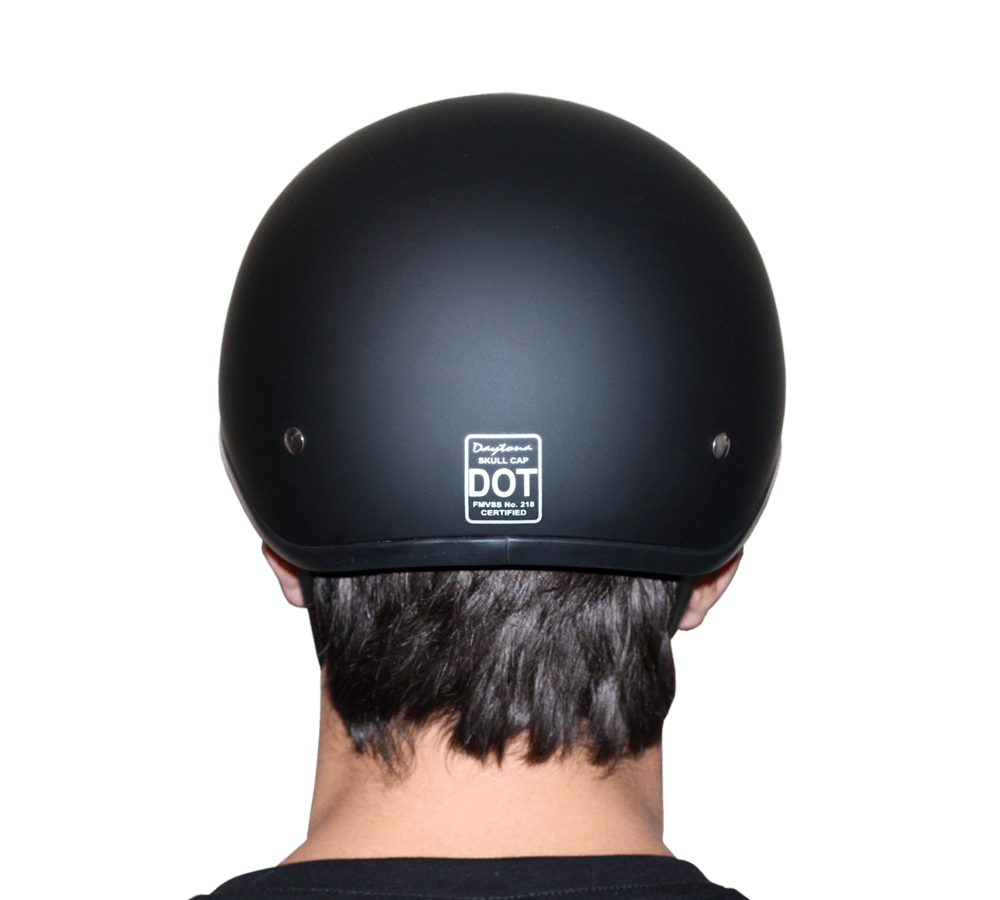 DOT Approved Daytona Skull Cap Half Shell Motorcycle Helmet - Beanie Style for Motorcycles, Cruisers, Scooters, and Mopeds - Dull Black DAYTONA SKULL CAP Daytona Helmets