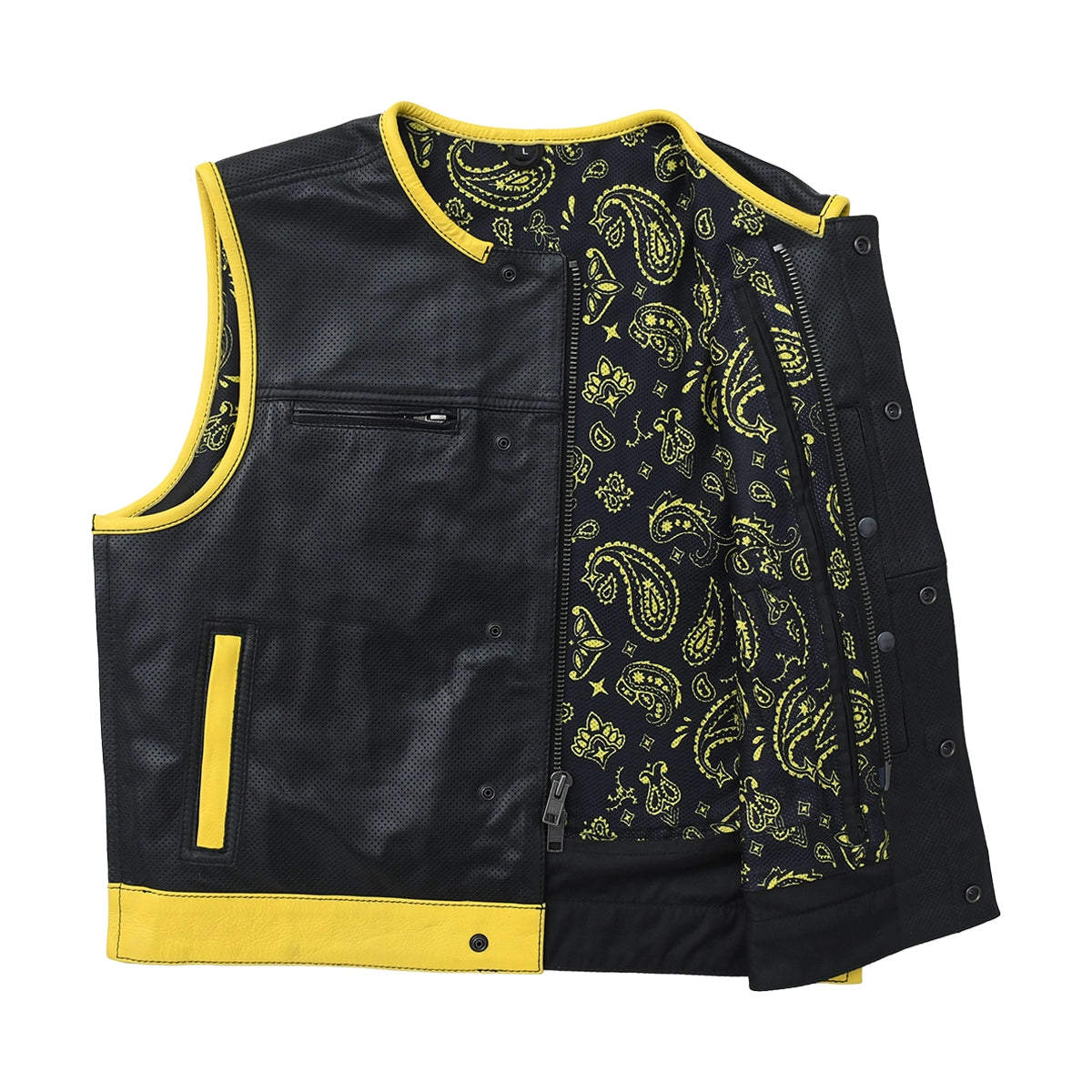 Burnline - Men’s Perforated Leather Motorcycle Vest Men's Leather Vest Vests