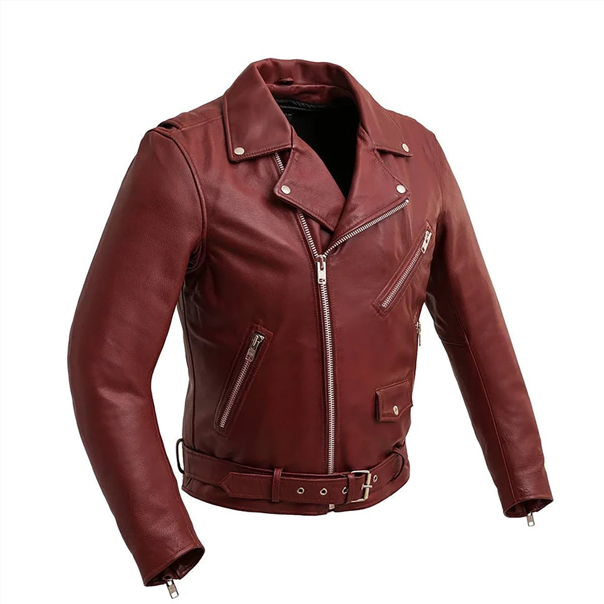 Fillmore Men's Motorcycle Leather Jacket Men's Leather Jacket Jackets Oxblood XS