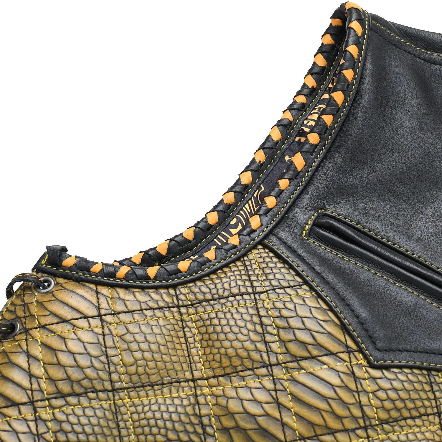 Kingsnake Men’s Motorcycle Leather Vest Men's Leather Vest Vests