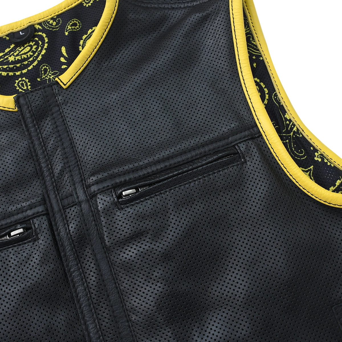 Burnline - Men’s Perforated Leather Motorcycle Vest Men's Leather Vest Vests