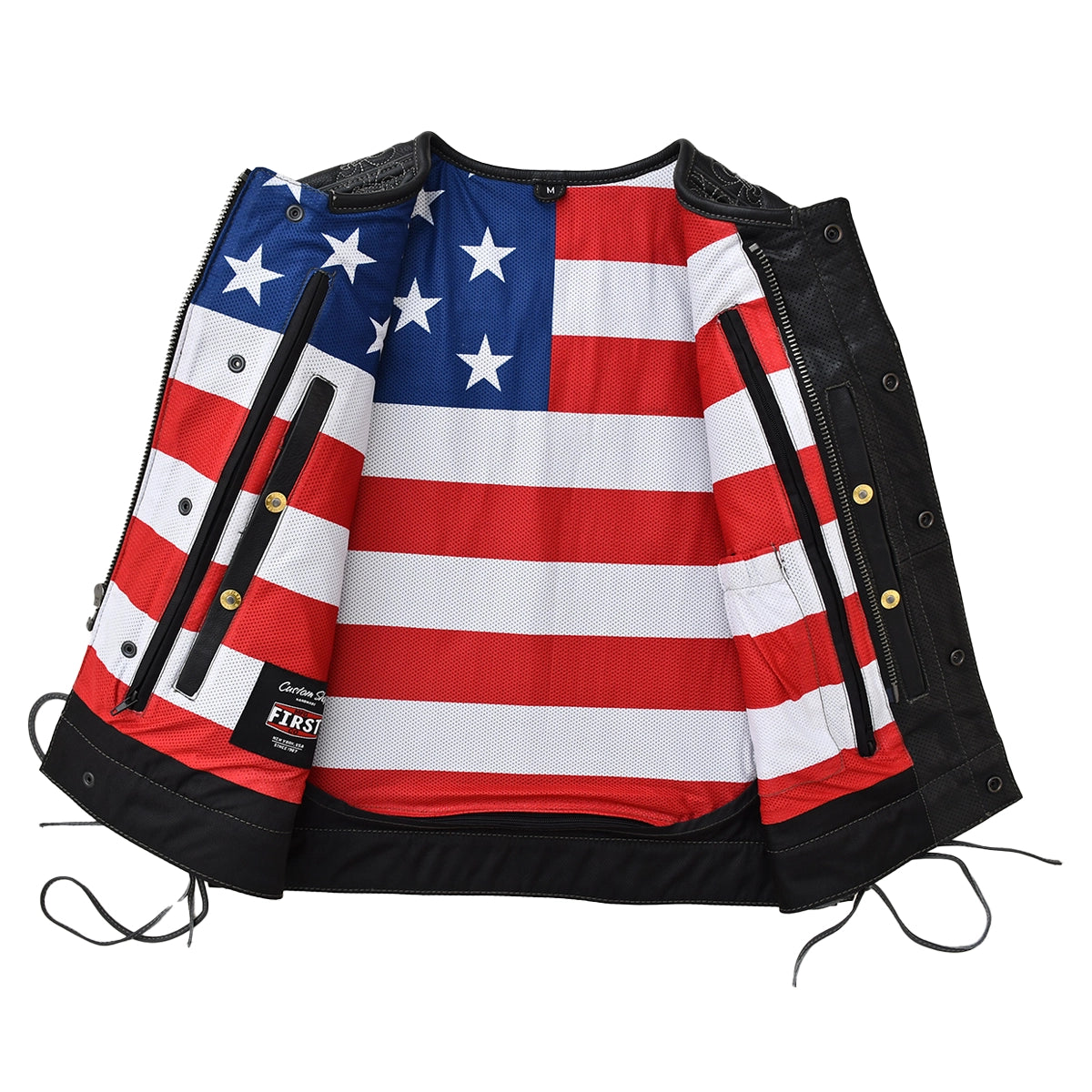 Rumble - Men's Perforated Leather Motorcycle Vest Men's Leather Vest Vests