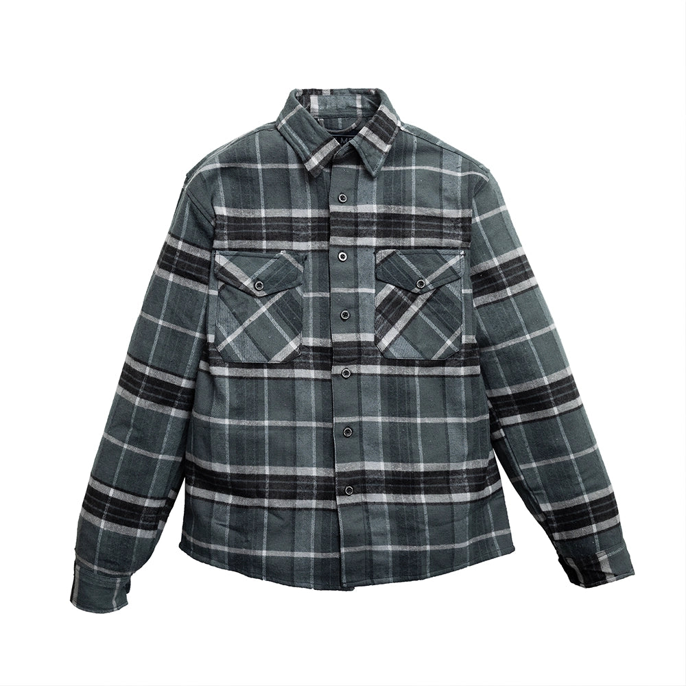 Vintage - Men’s Plaid Canvas Motorcycle flannel Shirt Men's Shirt First Manufacturing Company