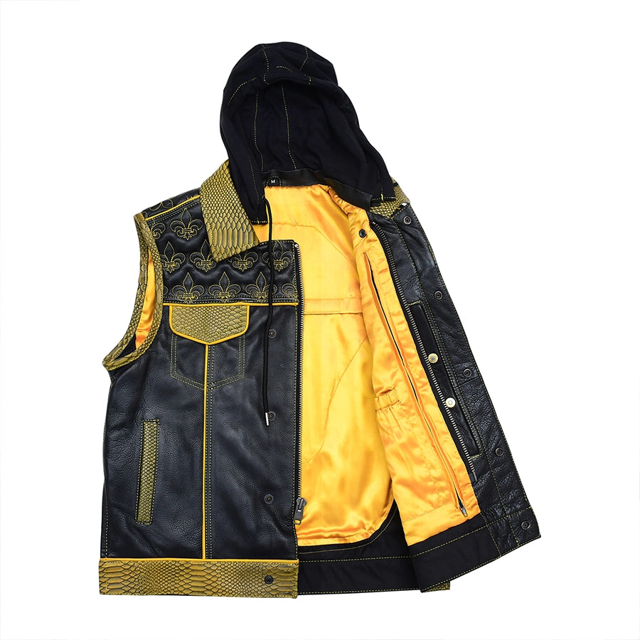 Dynasty Men's Club Style Leather Biker Vest Men's Leather Vest Vests
