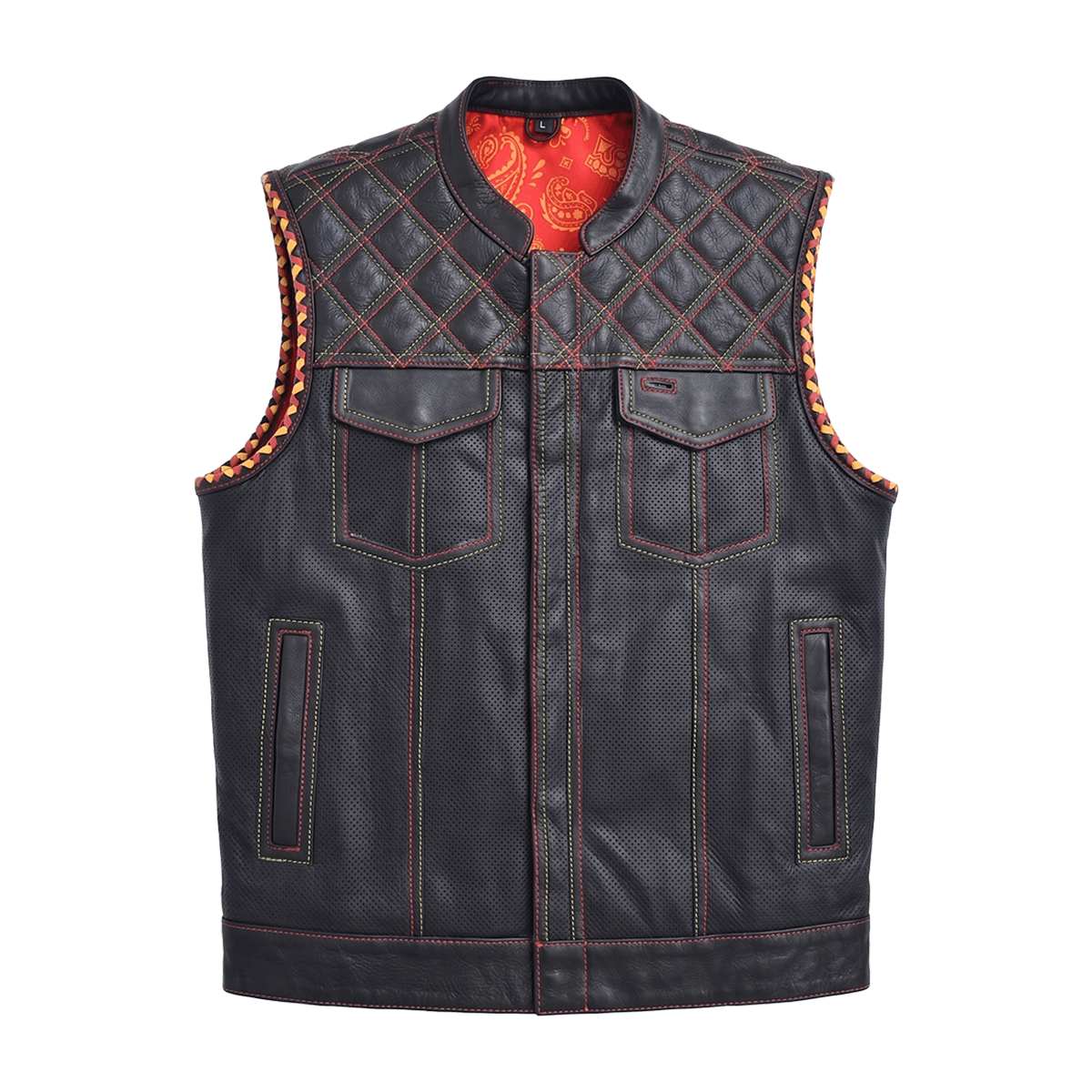 Renegade - Men's Perforated Leather Motorcycle Vest