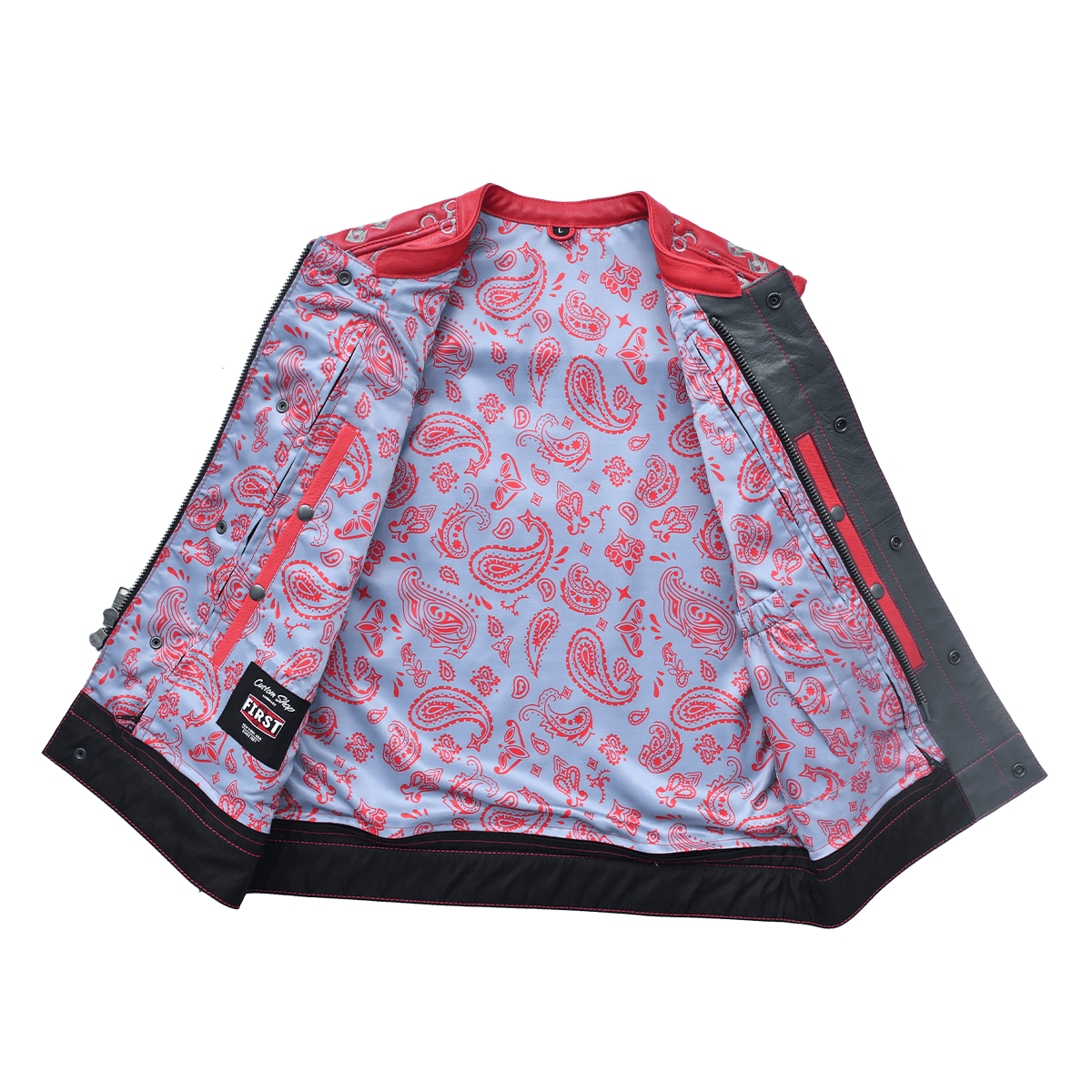 Redtop - Men’s Quilted Leather Motorcycle Vest Men's Leather Vest Vests
