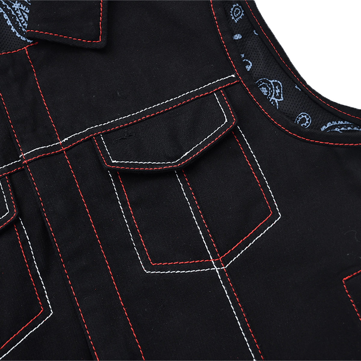 Striker - Men's Black Twill Motorcycle Vest Men's Leather Vest Vests
