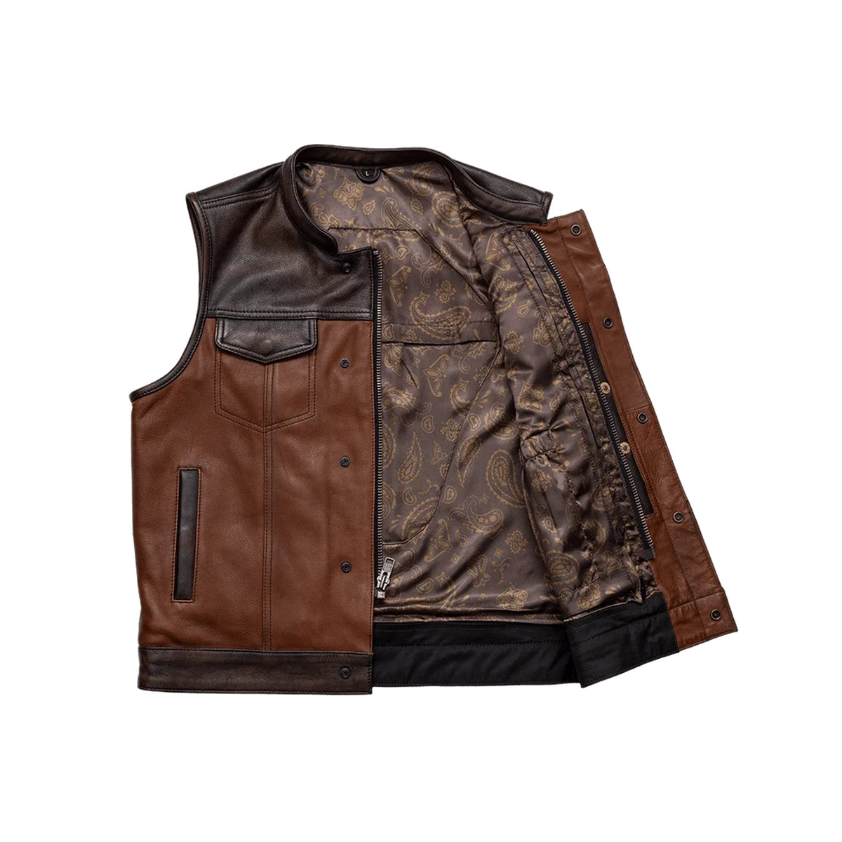 Gunner Men's Leather Motorcycle Vest (Limited Edition) Factory Customs First Manufacturing Company