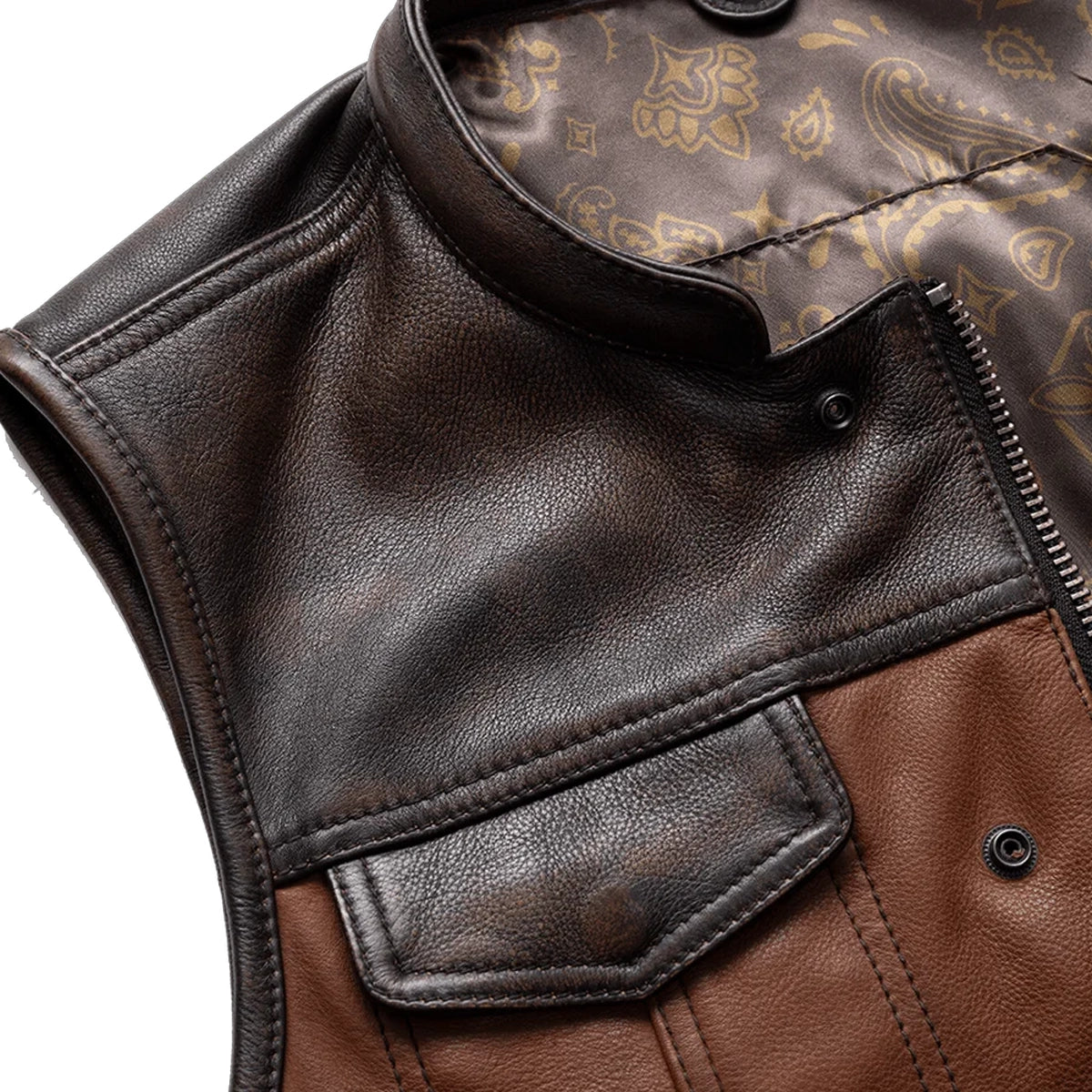 Gunner Men's Leather Motorcycle Vest (Limited Edition) Factory Customs First Manufacturing Company