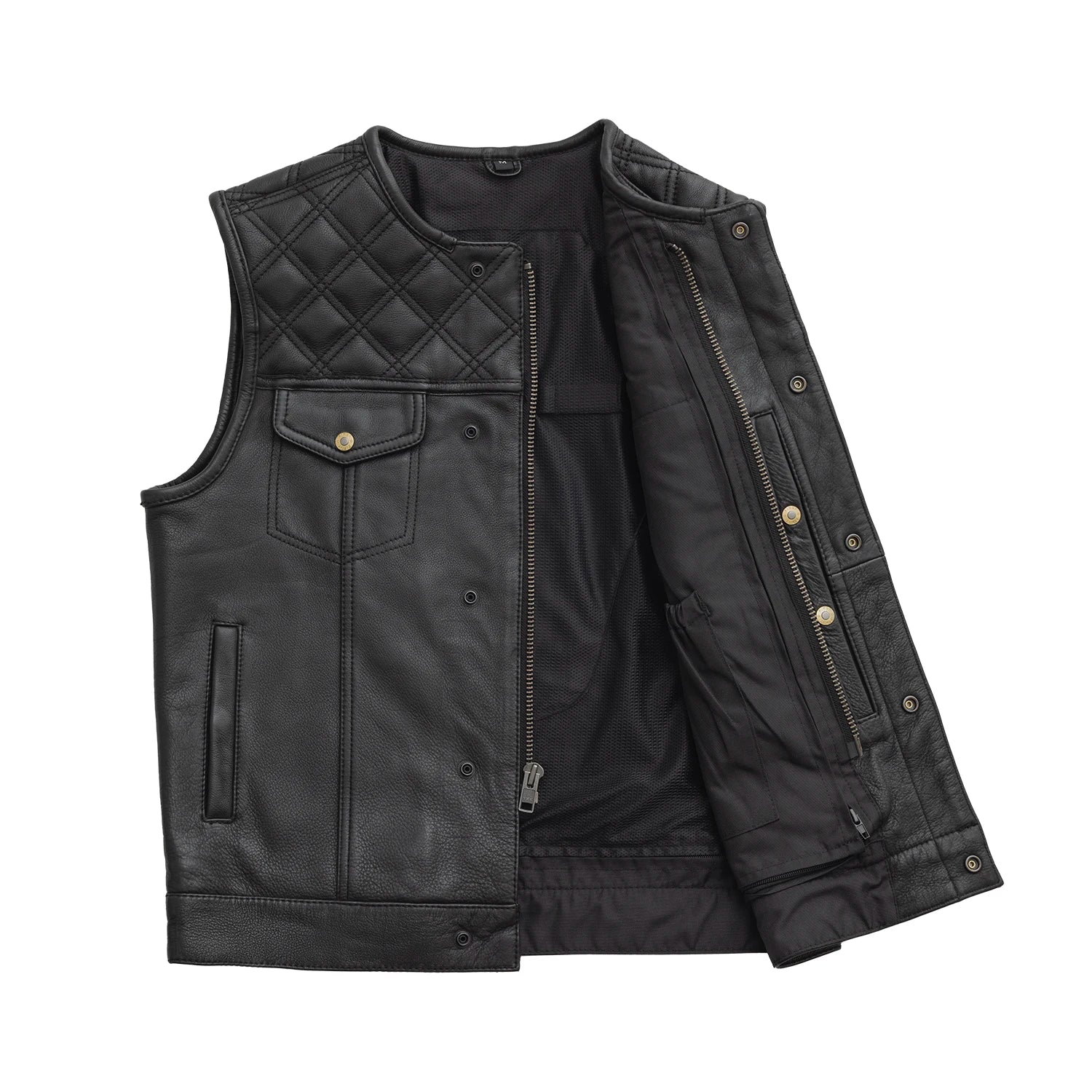 12 Gauge Men's Motorcycle Leather Vest Men's Leather Vest Vests