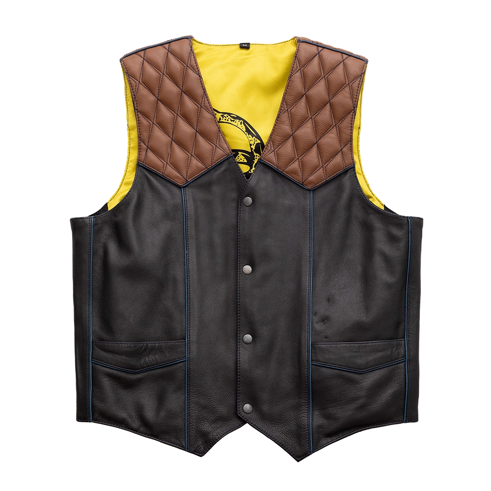 Sharp Shooter (Black) Men's Motorcycle Leather Vest