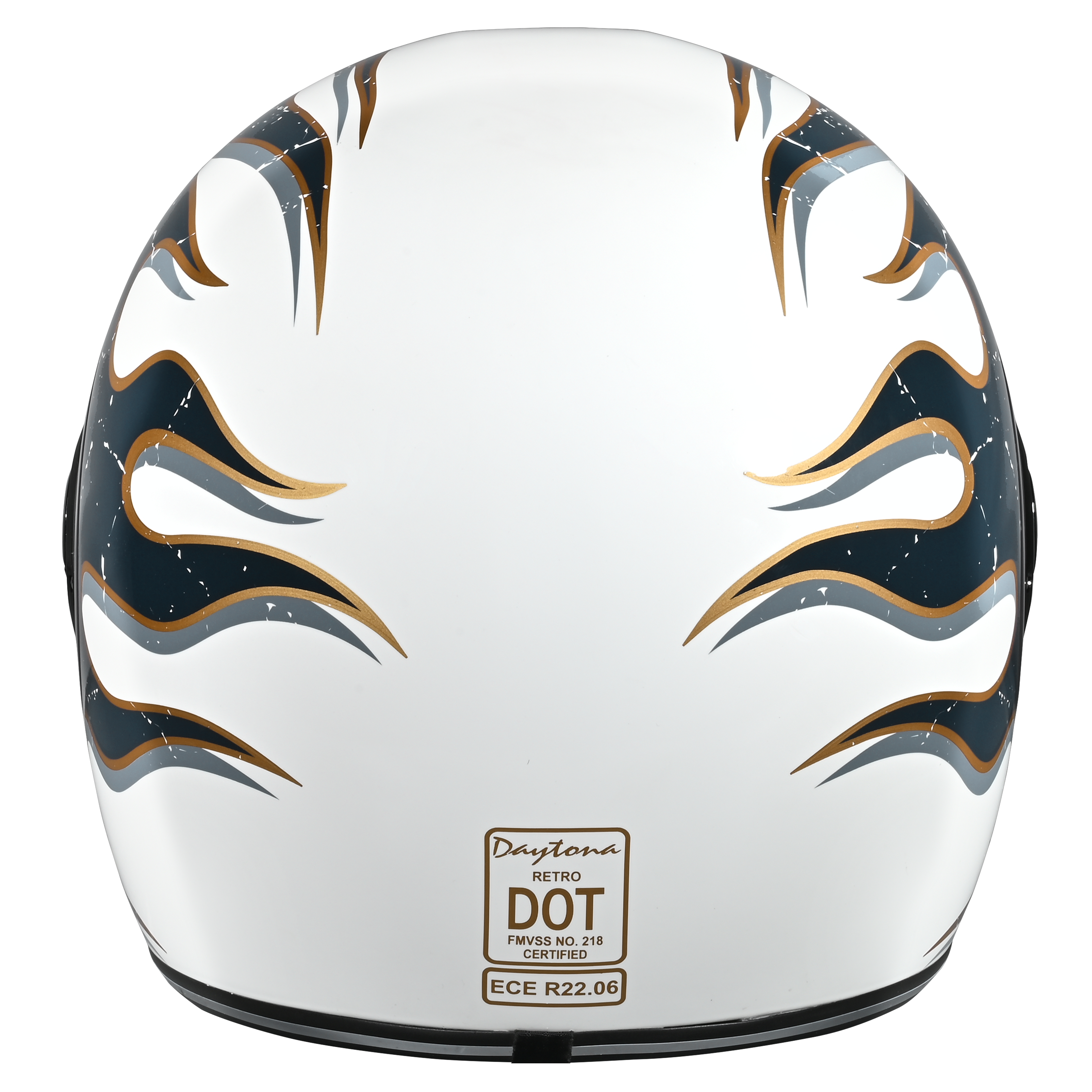 DOT Daytona Retro Full Face Motorcycle Helmet: Vintage Style for Men, Women, & Youth - W/ Flames RETRO Daytona Helmets