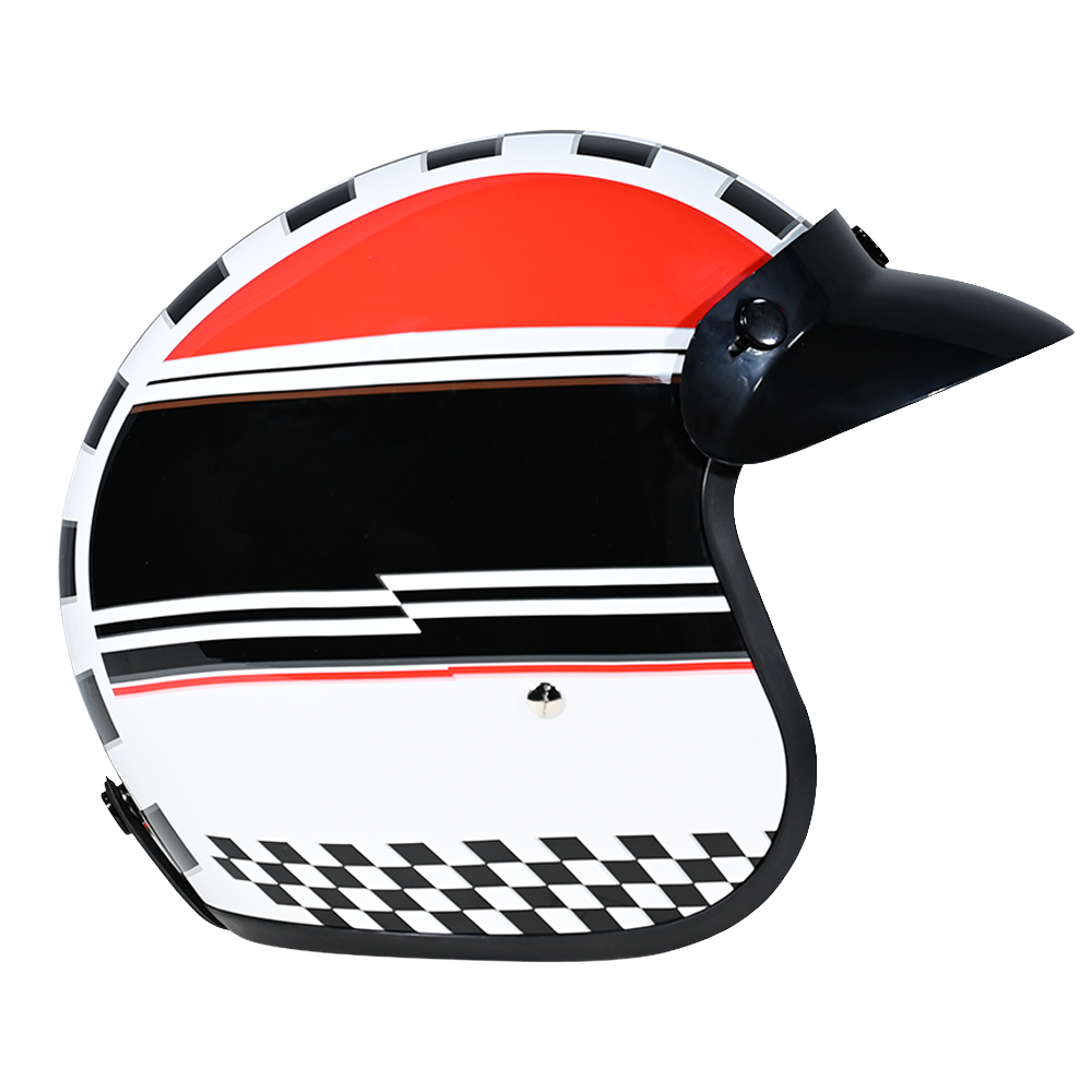 DOT Approved Daytona Cruiser Open Face Motorcycle Helmet - Men, Women & Youth - With Visor & Graphics - W/ Daytona Classic CRUISER - GRAPHICS Daytona Helmets