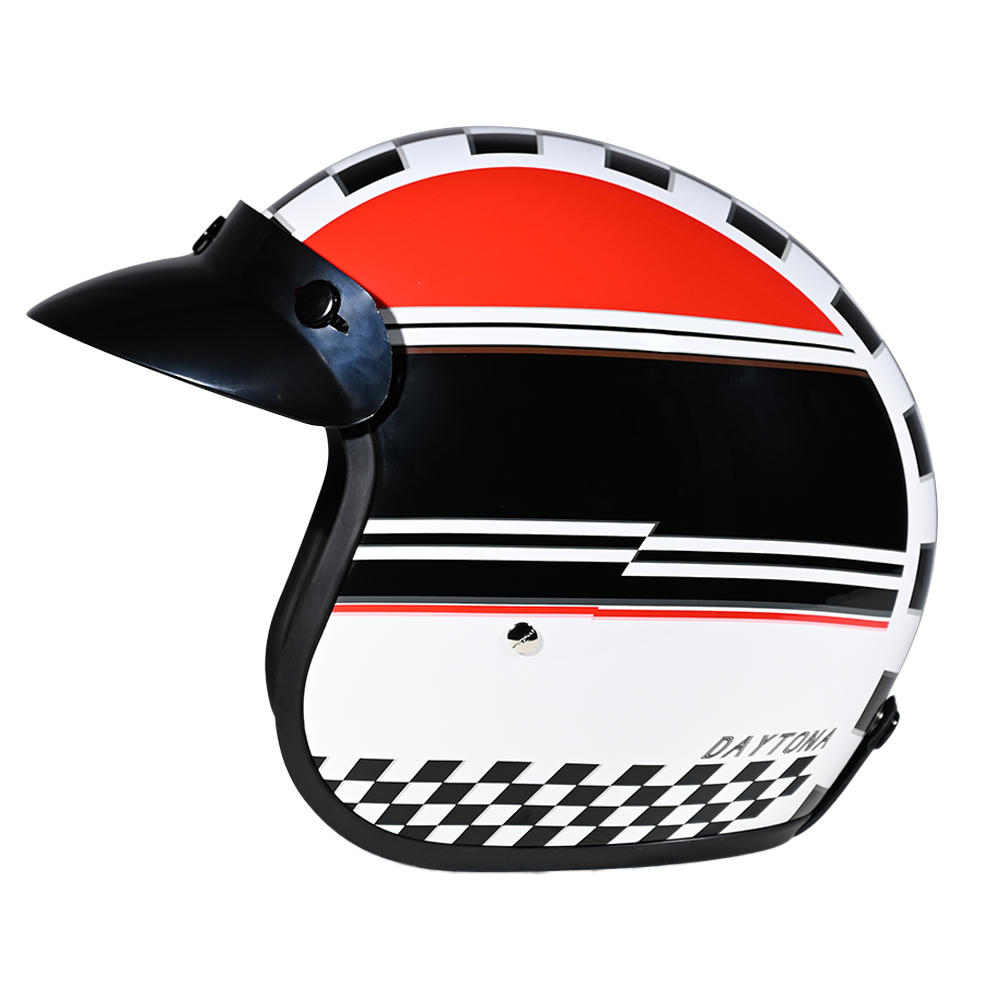 DOT Approved Daytona Cruiser Open Face Motorcycle Helmet - Men, Women & Youth - With Visor & Graphics - W/ Daytona Classic CRUISER - GRAPHICS Daytona Helmets