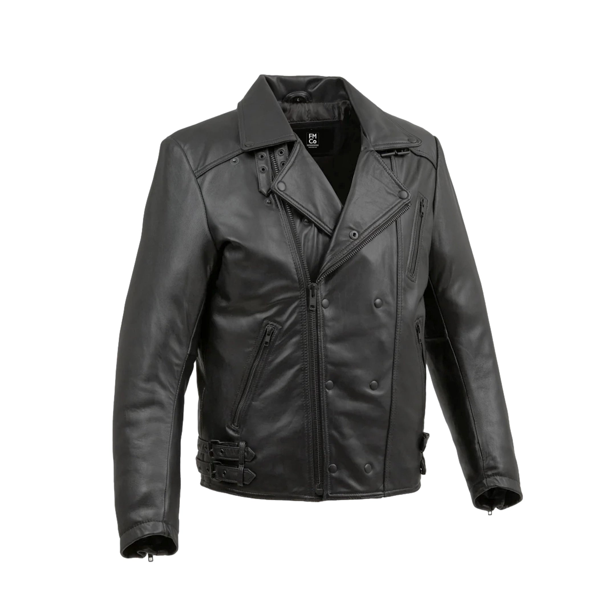 Domanico Mens Fashion Jacket Men's New Zealand Lambskin Jacket FMCo Black XS