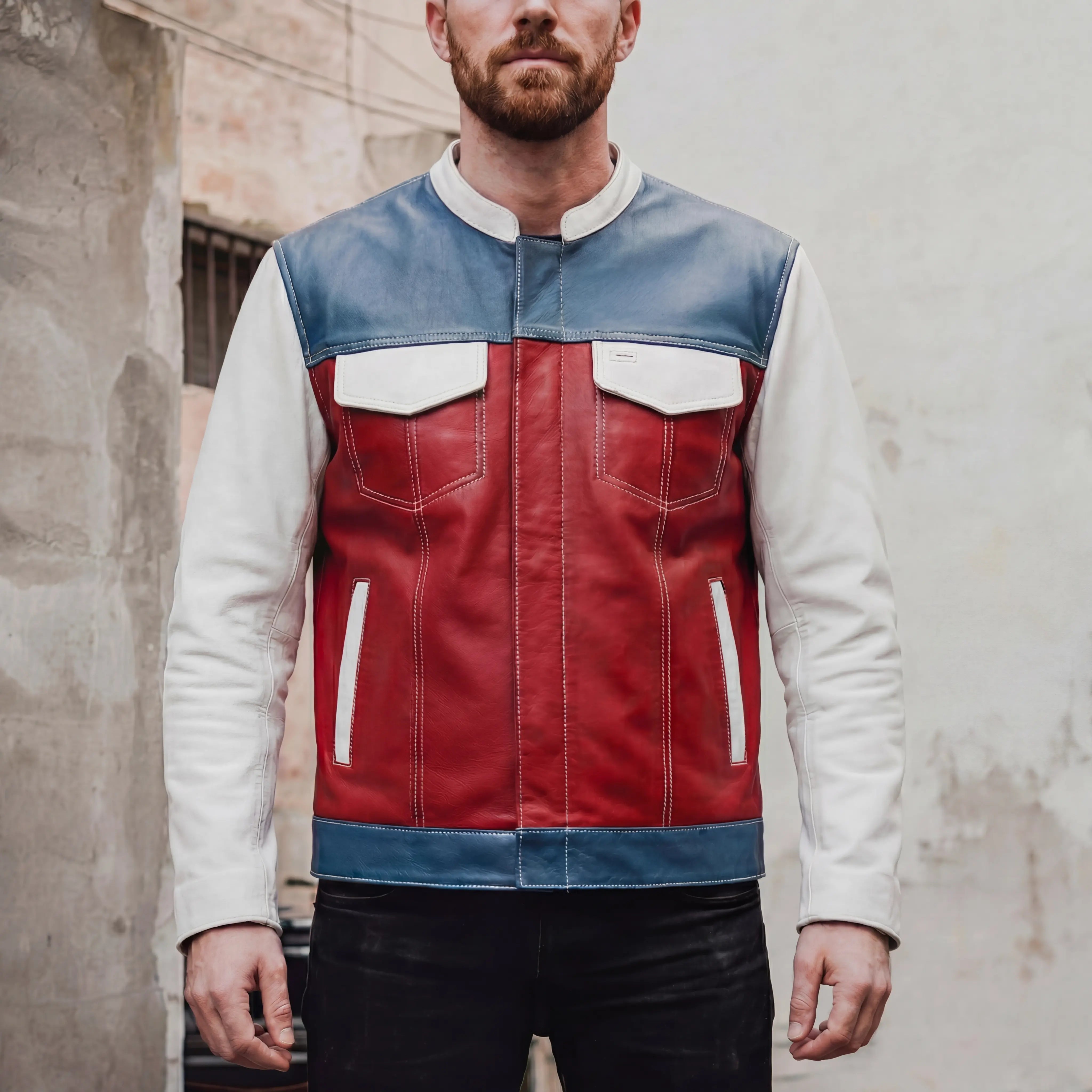 Independence Day MENS JACKET COVERED SNAPS First Manufacturing Company