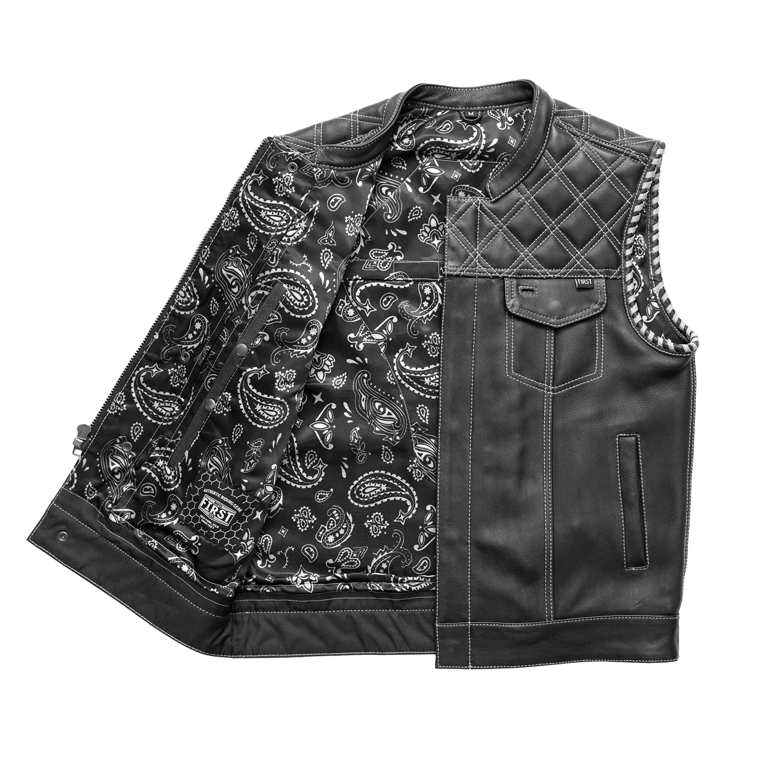 Sinister - Men's Motorcycle Leather Vest Men's Leather Vest Vests