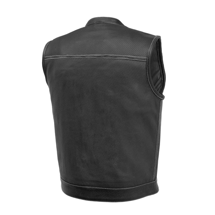 Sharp Shooter Perforated Men's Motorcycle Leather Vest Men's Leather Vest First Manufacturing Company   