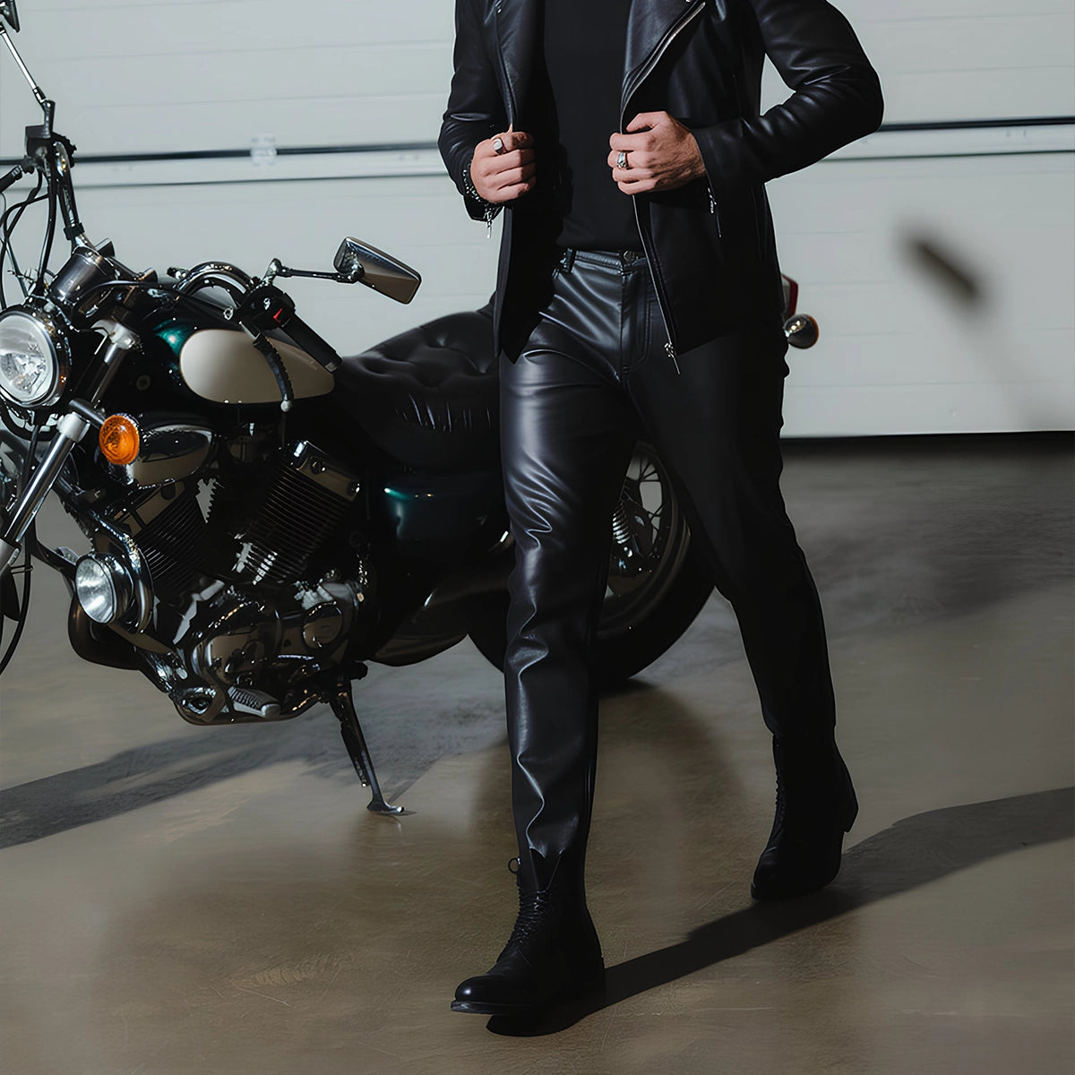Commander Men's Leather Motorcycle Pants Men's Leather Pants First Manufacturing Company