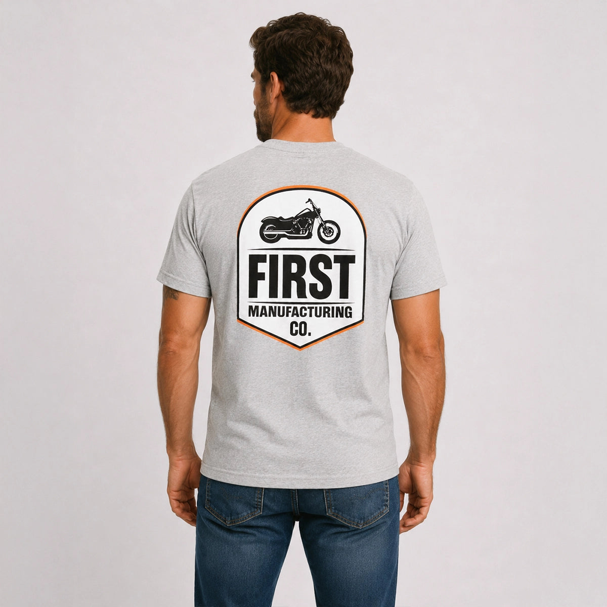 Men's Silhouette Motorcycle T-Shirt Men's T-Shirt First Manufacturing Company