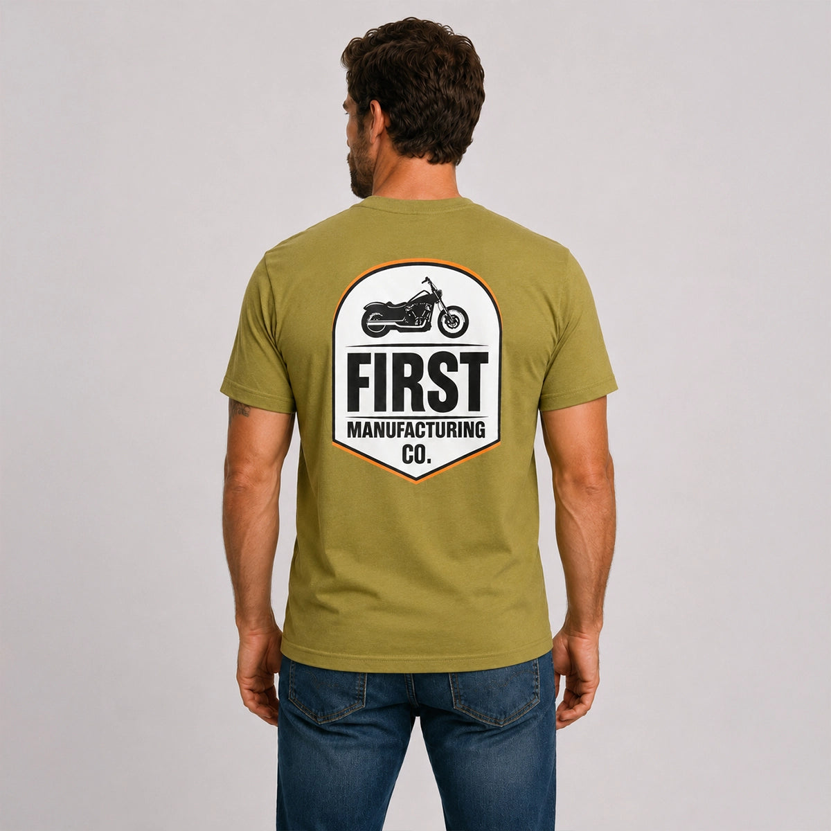 Men's Silhouette Motorcycle T-Shirt Men's T-Shirt First Manufacturing Company