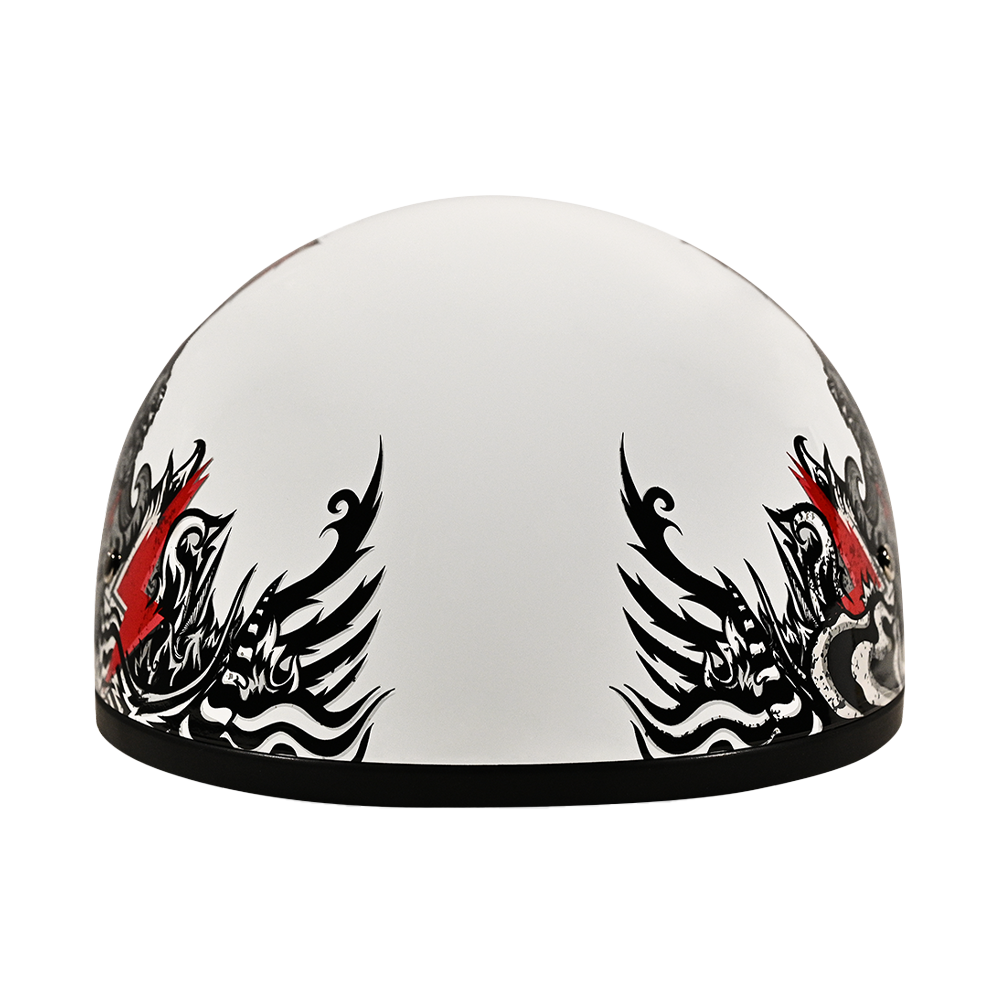 DOT Approved Daytona Motorcycle Half Face Helmet - Skull Cap Graphics for Men & Women, Scooters, ATVs, UTVs & Choppers - W/ Rockin' Reaper DAYTONA SKULL CAP - GRAPHICS Daytona Helmets