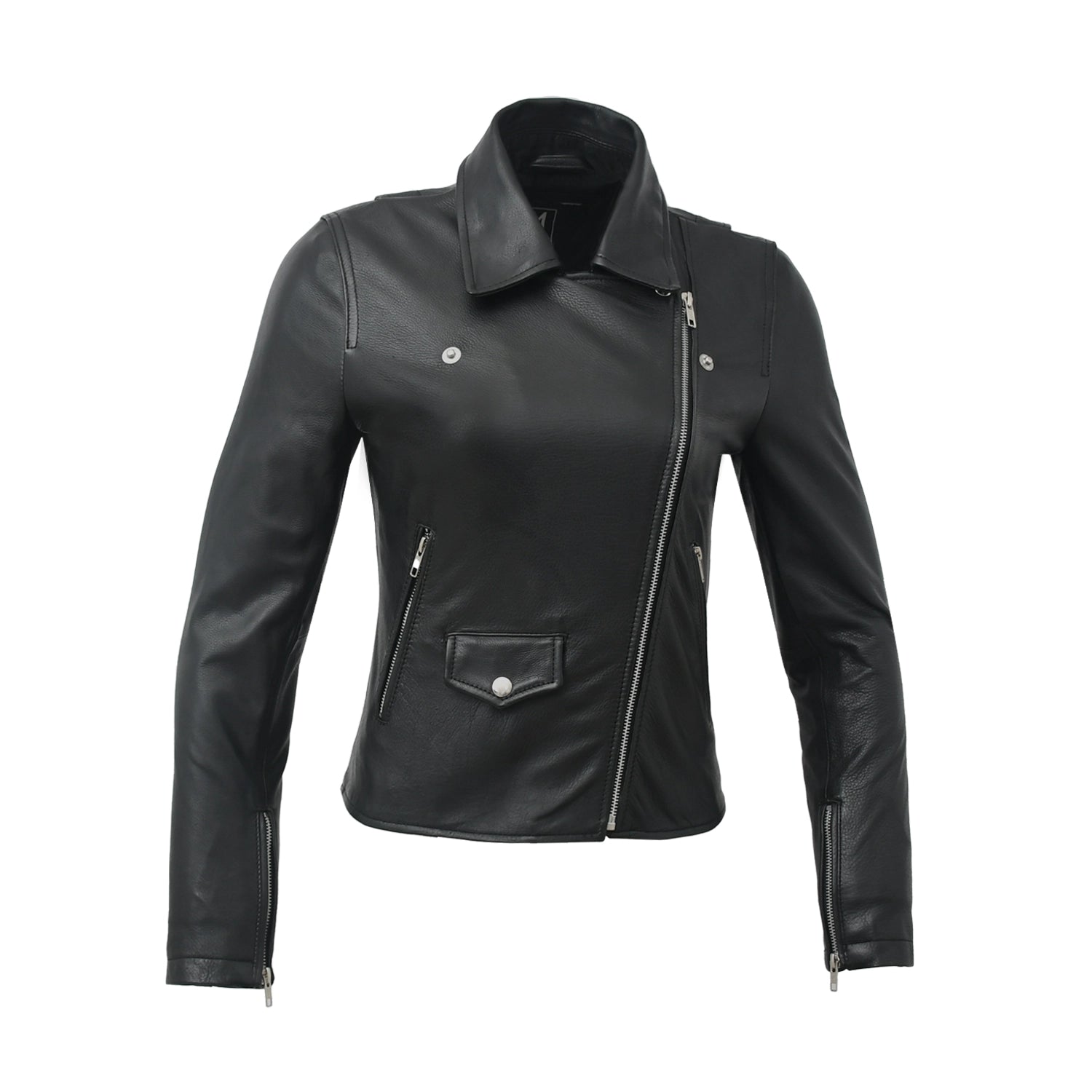 Lennox Moto Style Leather Jacket Women's Fashion Leather Jacket FMCo