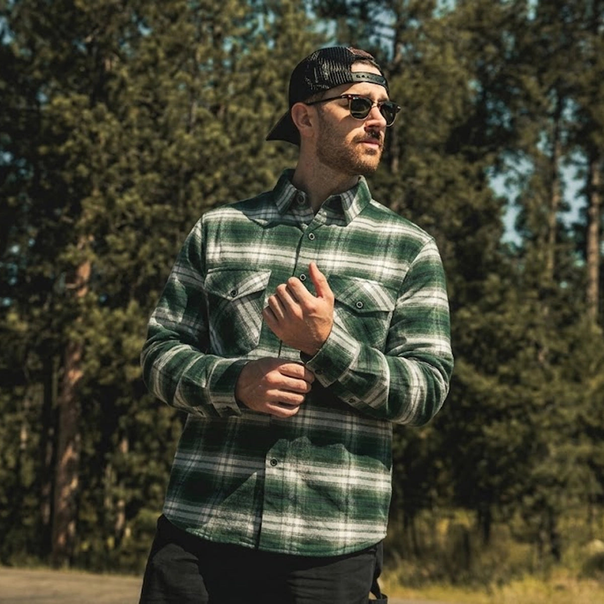 Vintage - Men’s Plaid Motorcycle flannel Shirt