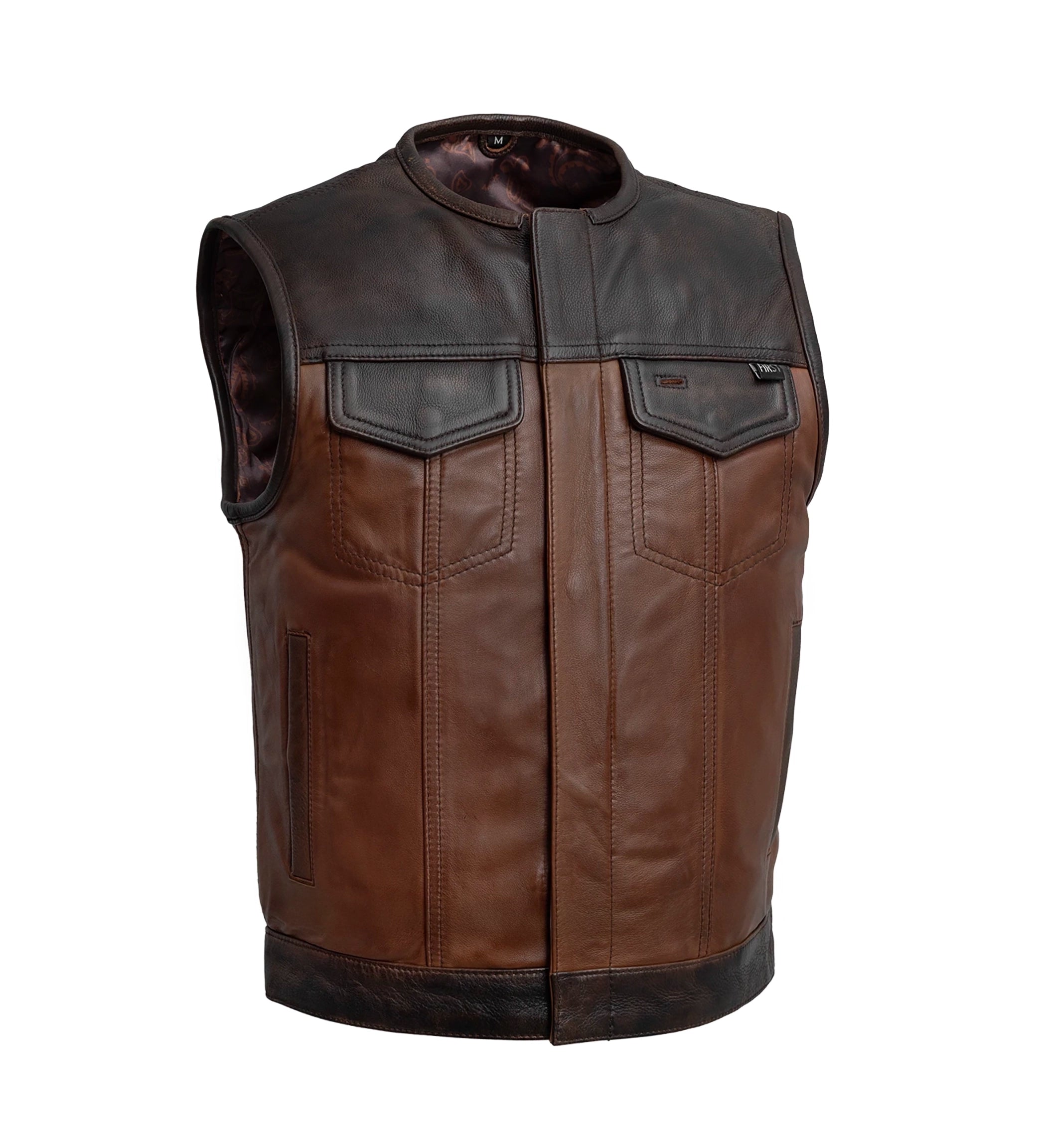 Gunner Men's Leather Motorcycle Vest (Limited Edition) Factory Customs First Manufacturing Company