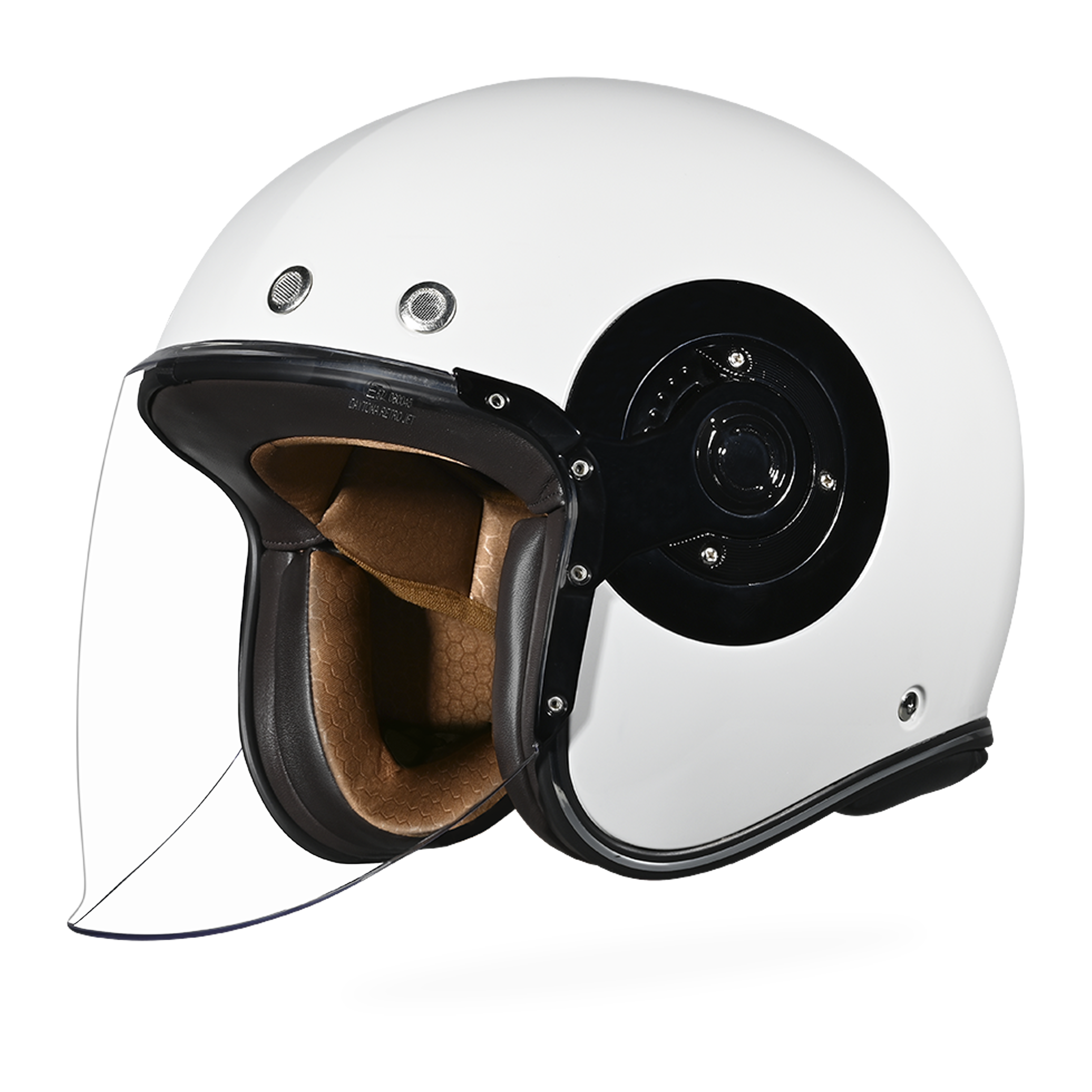 D.O.T. & ECE Daytona Retro Jet- Hi-Gloss White JET Daytona Helmets