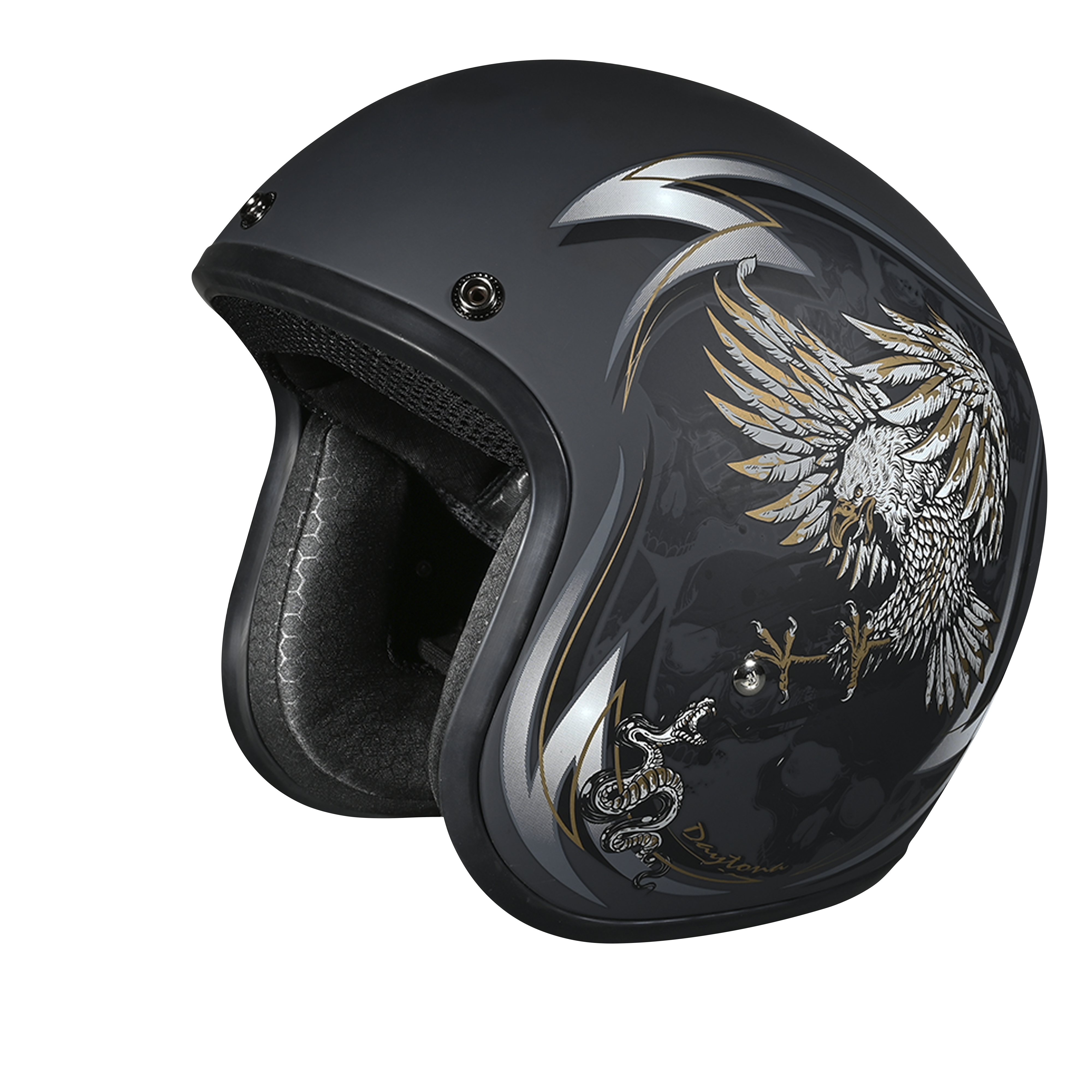 DOT Approved Daytona Cruiser Open Face Motorcycle Helmet - Men, Women & Youth - With Visor & Graphics - W/ Wild Soul CRUISER - GRAPHICS Daytona Helmets