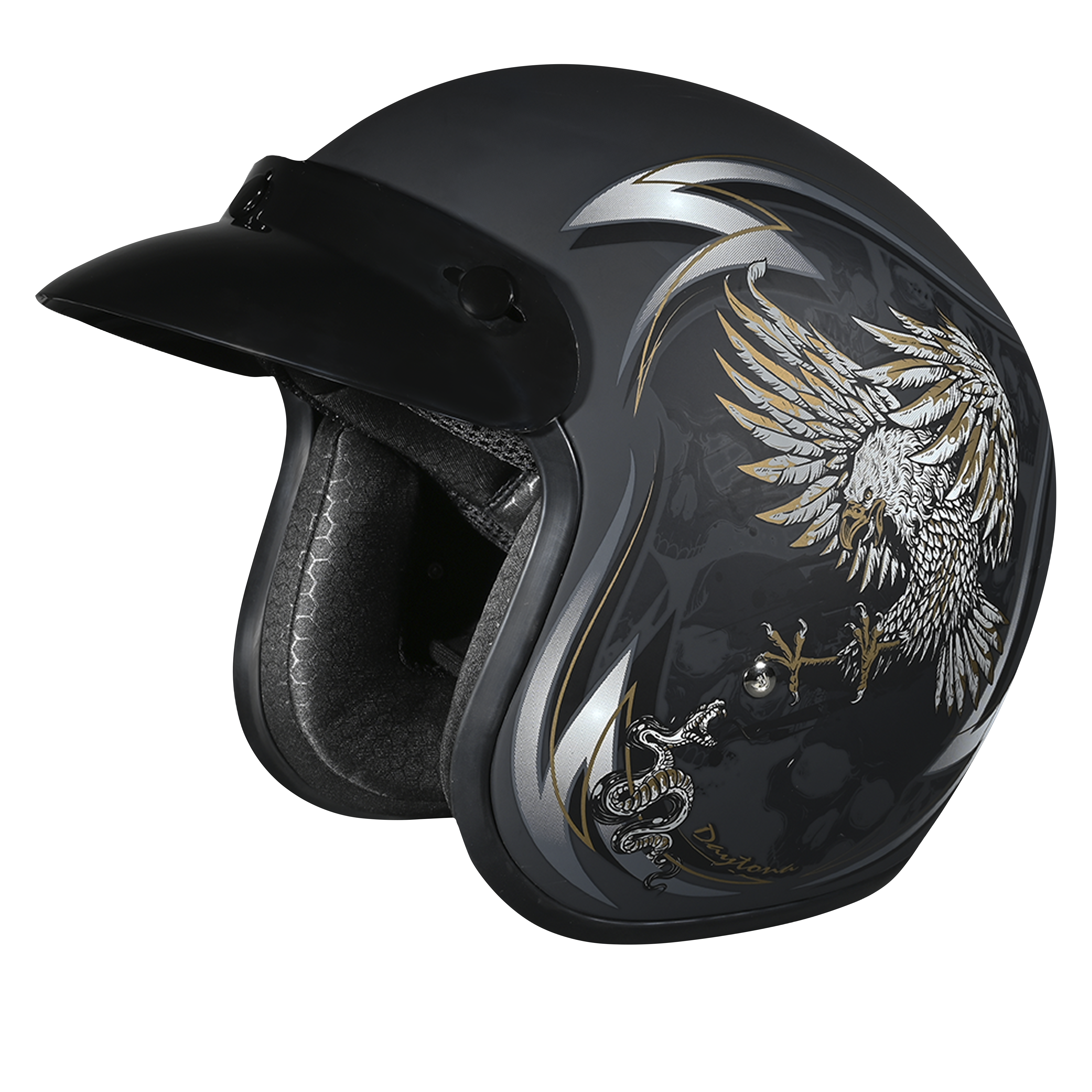 DOT Approved Daytona Cruiser Open Face Motorcycle Helmet - Men, Women & Youth - With Visor & Graphics - W/ Wild Soul CRUISER - GRAPHICS Daytona Helmets