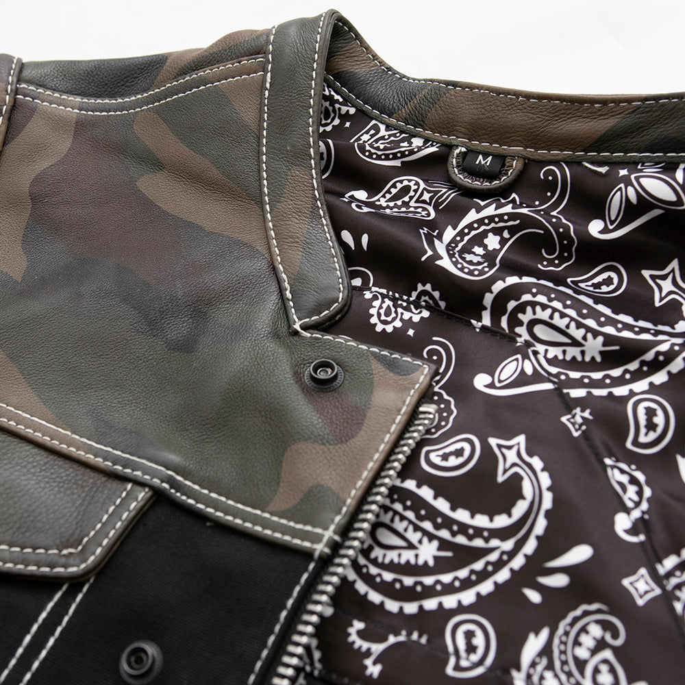 Infantry Motorcycle Leather Canvas Vest Factory Customs First Manufacturing Company