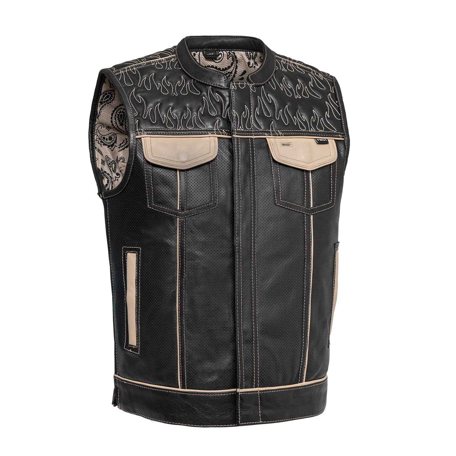 Inferno Rogue Men's Leather Vest (Limited Edition) Men's Leather Vest Vests OIL SAND/BLACK S