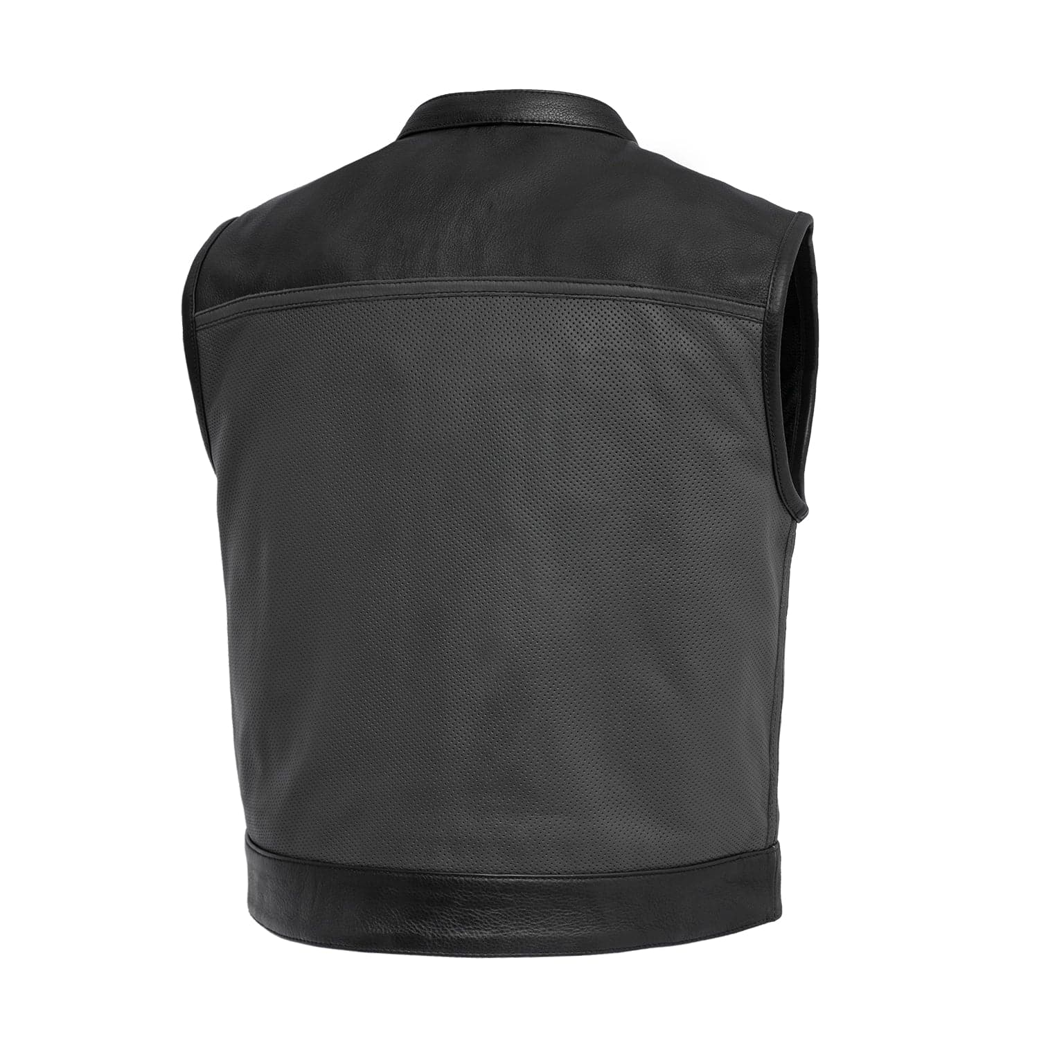 Two Tone Lowrider Perforated Men's Leather Vest Men's Perforated Leather Vest Vests