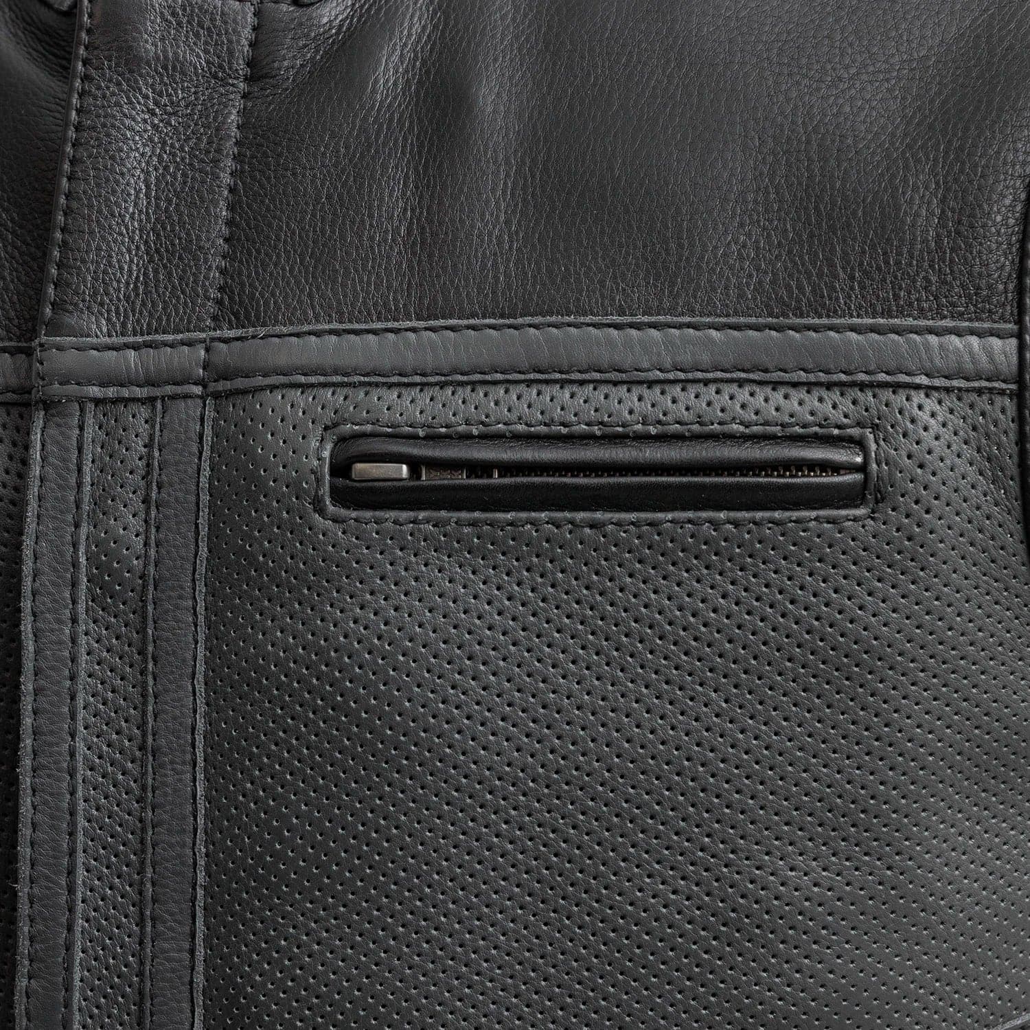 Two Tone Lowrider Perforated Men's Leather Vest Men's Perforated Leather Vest Vests