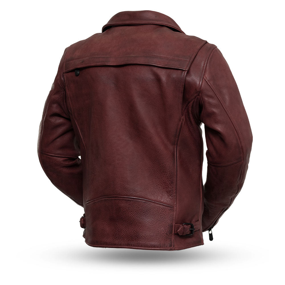 Manufacturing Night Leather First (Oxblood) Rider Motorcycle Men\'s Company Jacket –