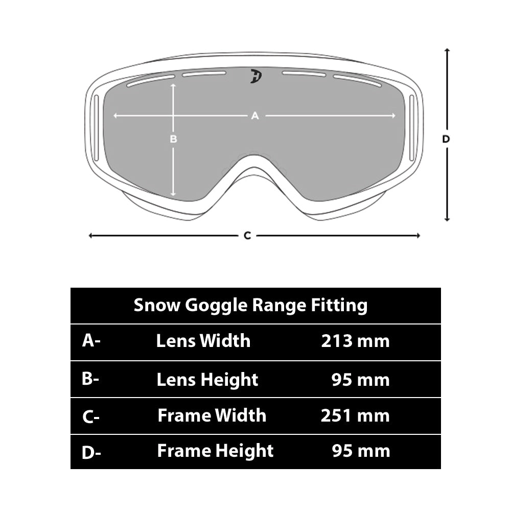 Daytona Snow Goggle Range (Includes 1 x Magnetic Frame, 3 x Magnetic Lens, 1 x Goggles Dust Cover) RANGE Daytona Helmets