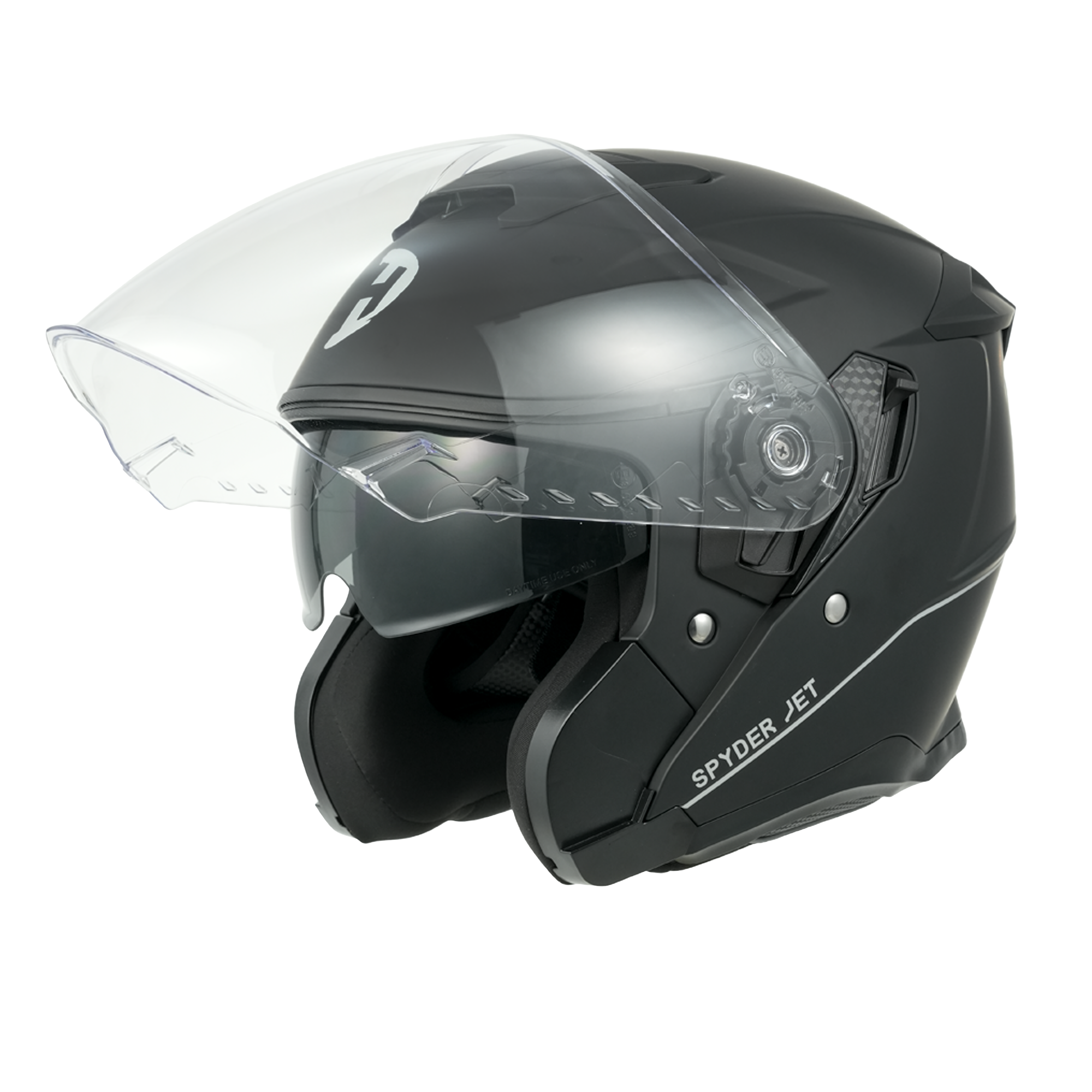 D.O.T. & ECE Daytona Spyder Jet- Dull Black JET Daytona Helmets
